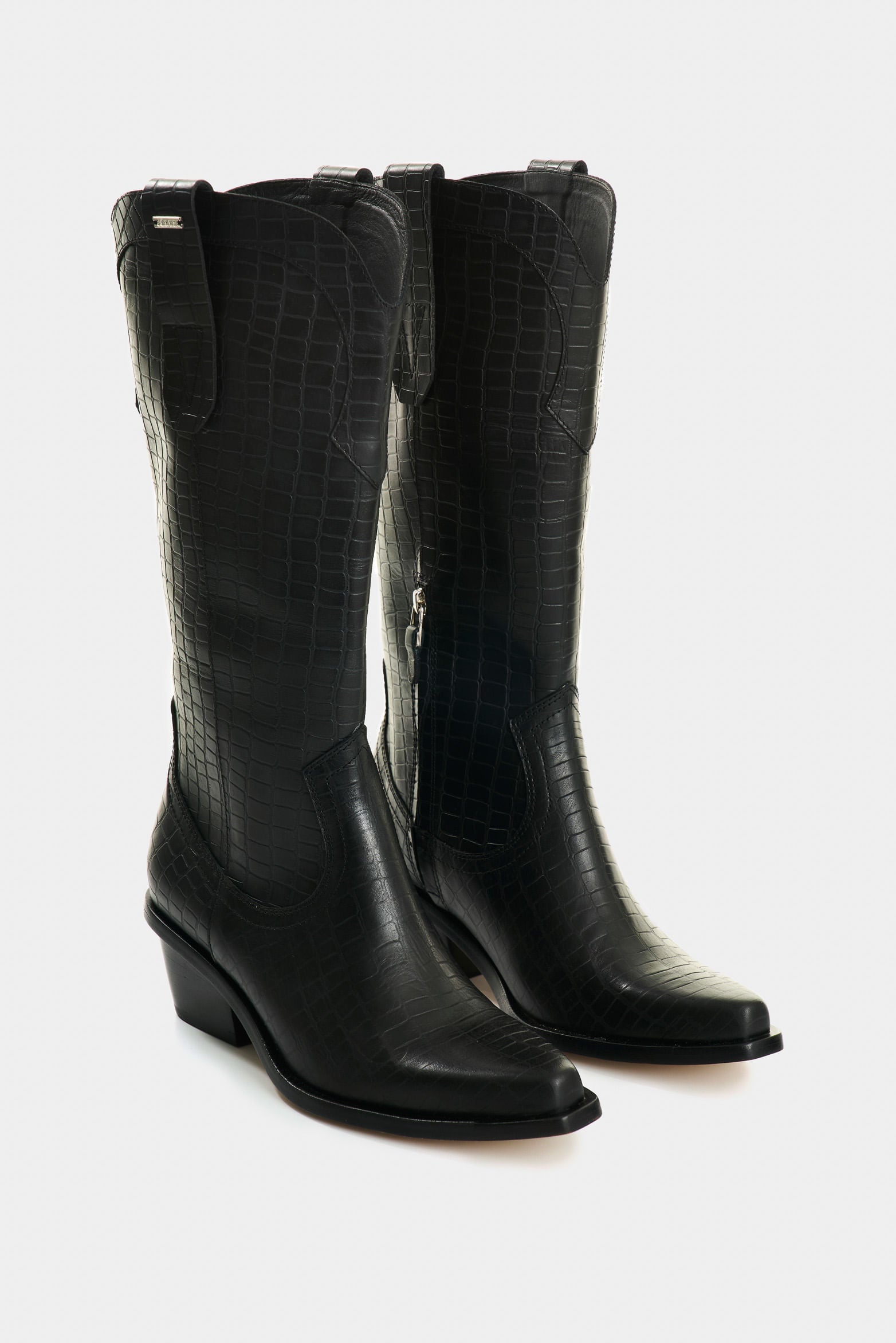 Women’s Gem Croc-Embossed Leather Boots