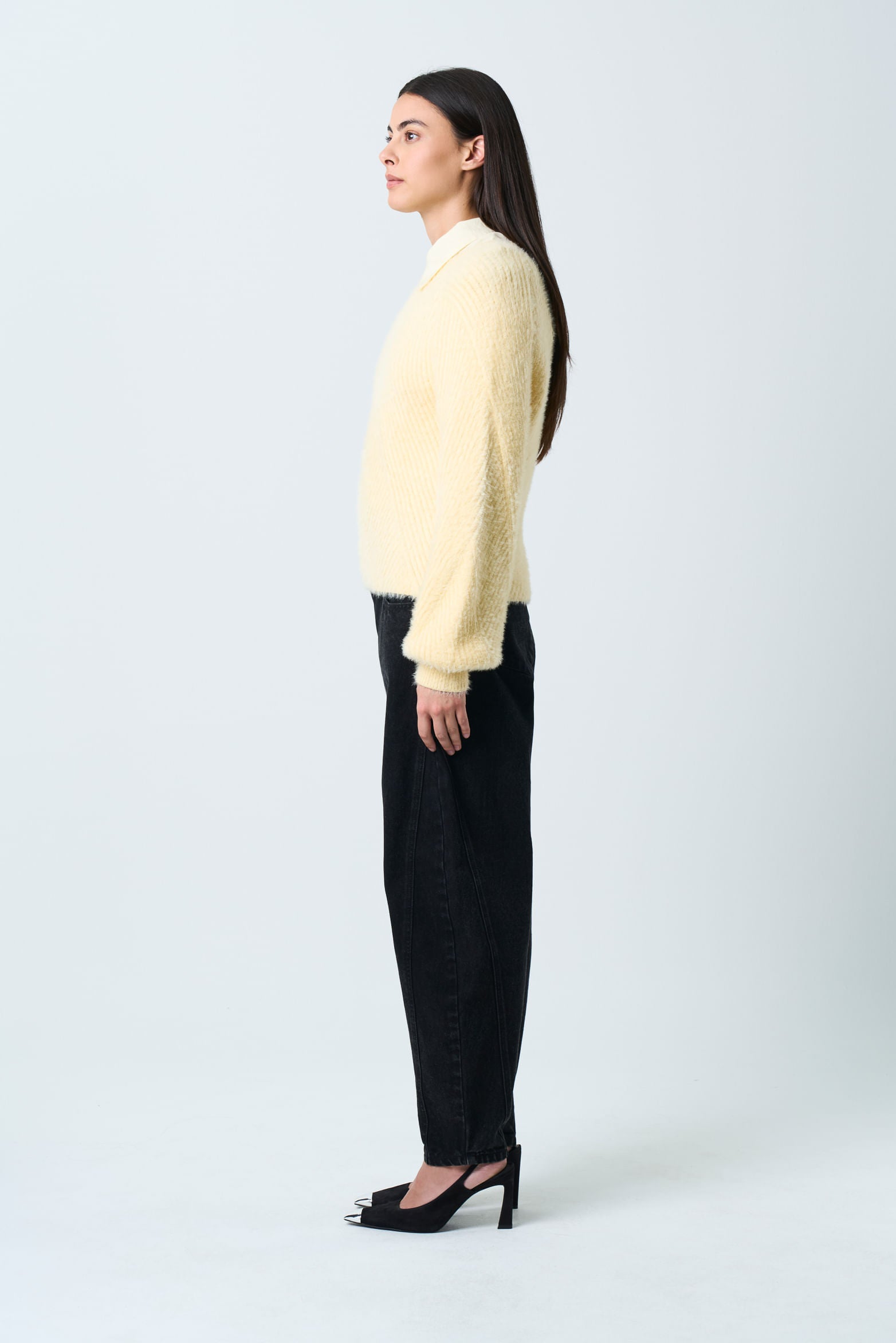 Asymmetrical ribbed Liora sweater for women