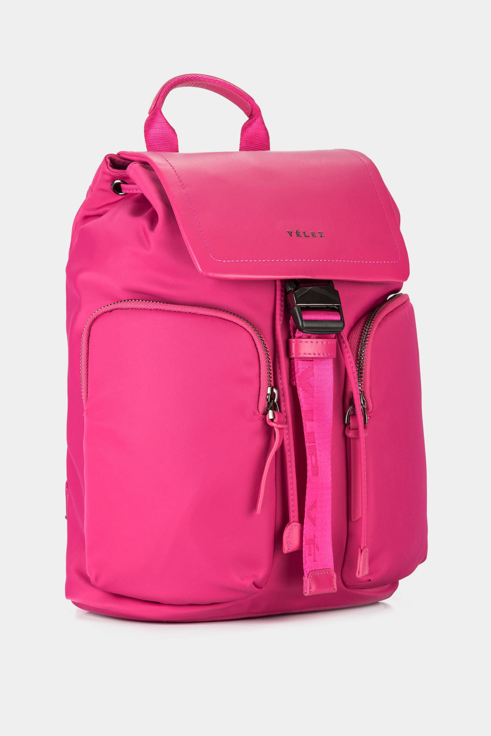 Women’s Ibiza Backpack in Canvas with Leather Details and Metal Logo Plate