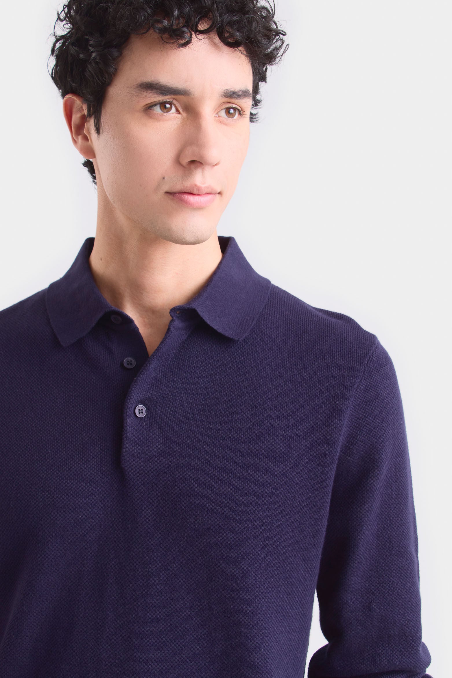 Lugano Long Sleeve Polo for Men Semi-Fitted