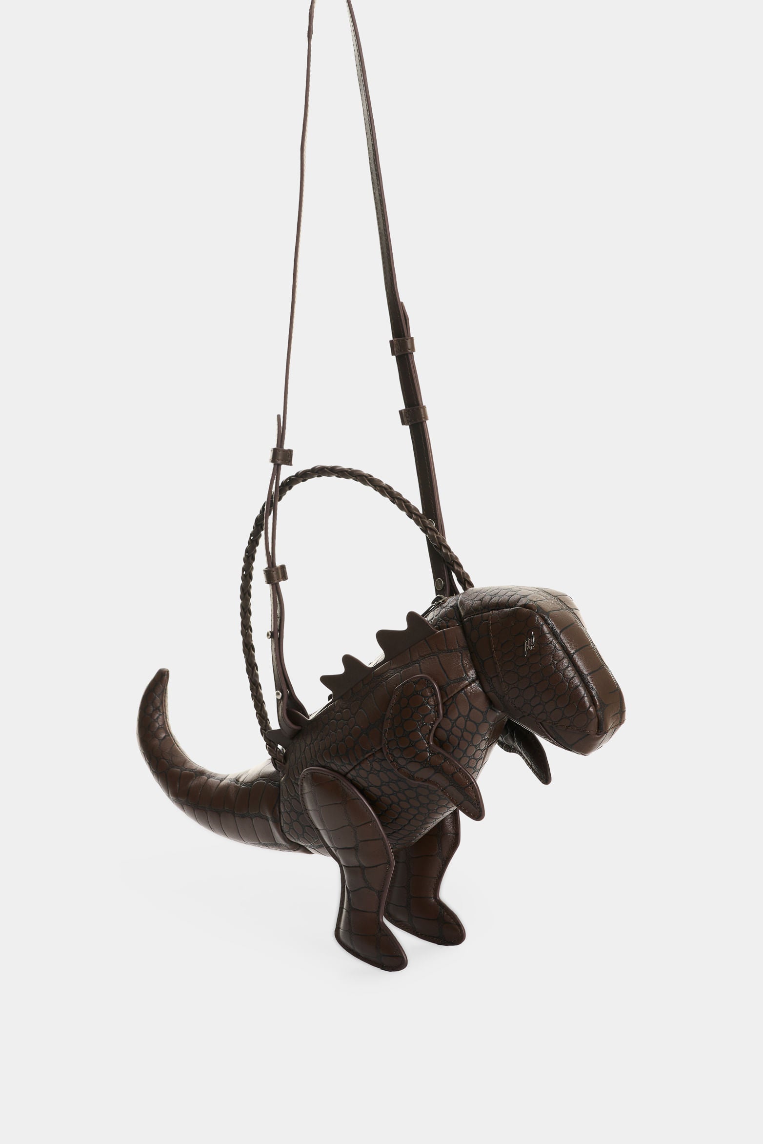Men's Dino Croco Leather Crossbody Bag