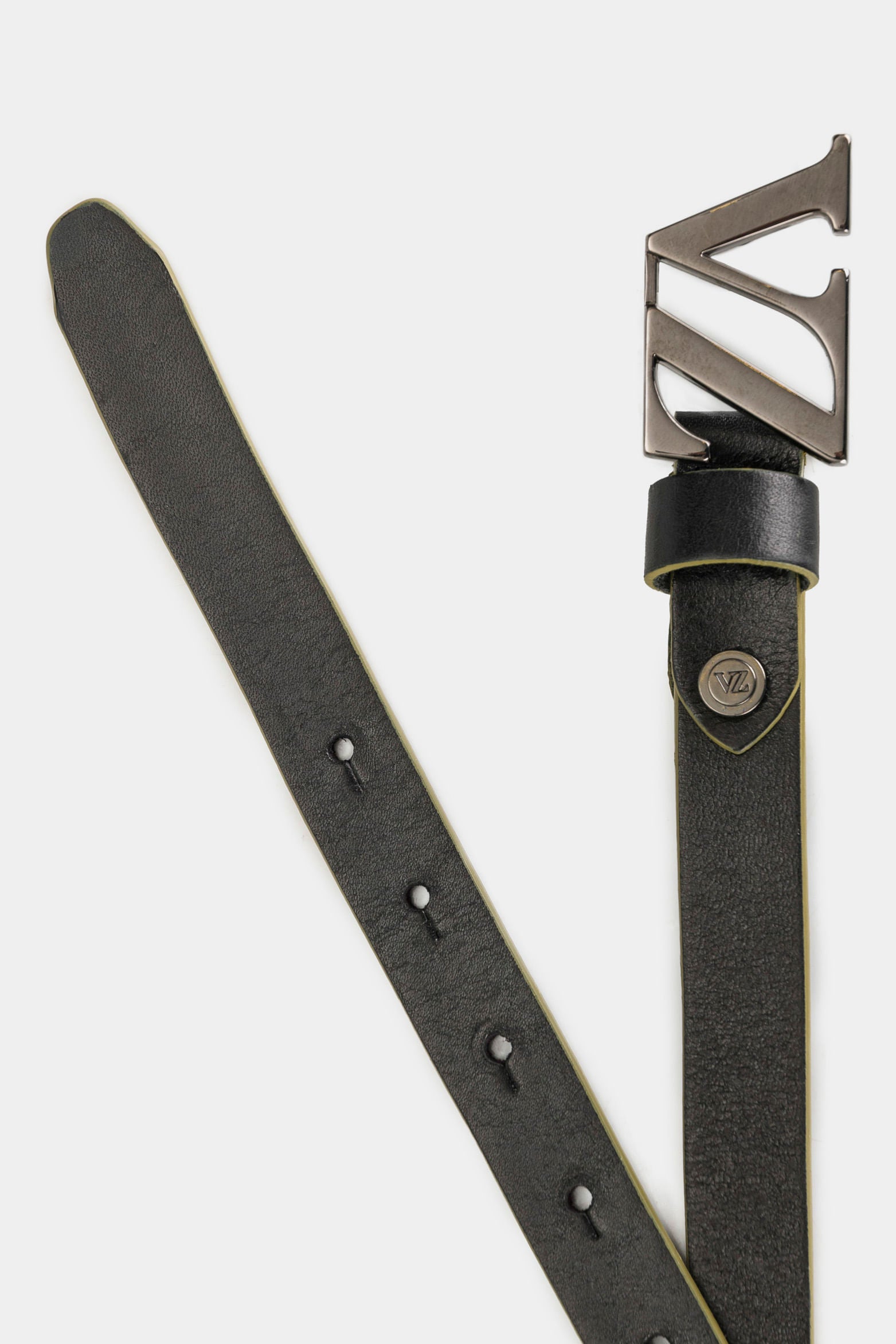 Women's V2 Monogram Leather Belt with Buckle