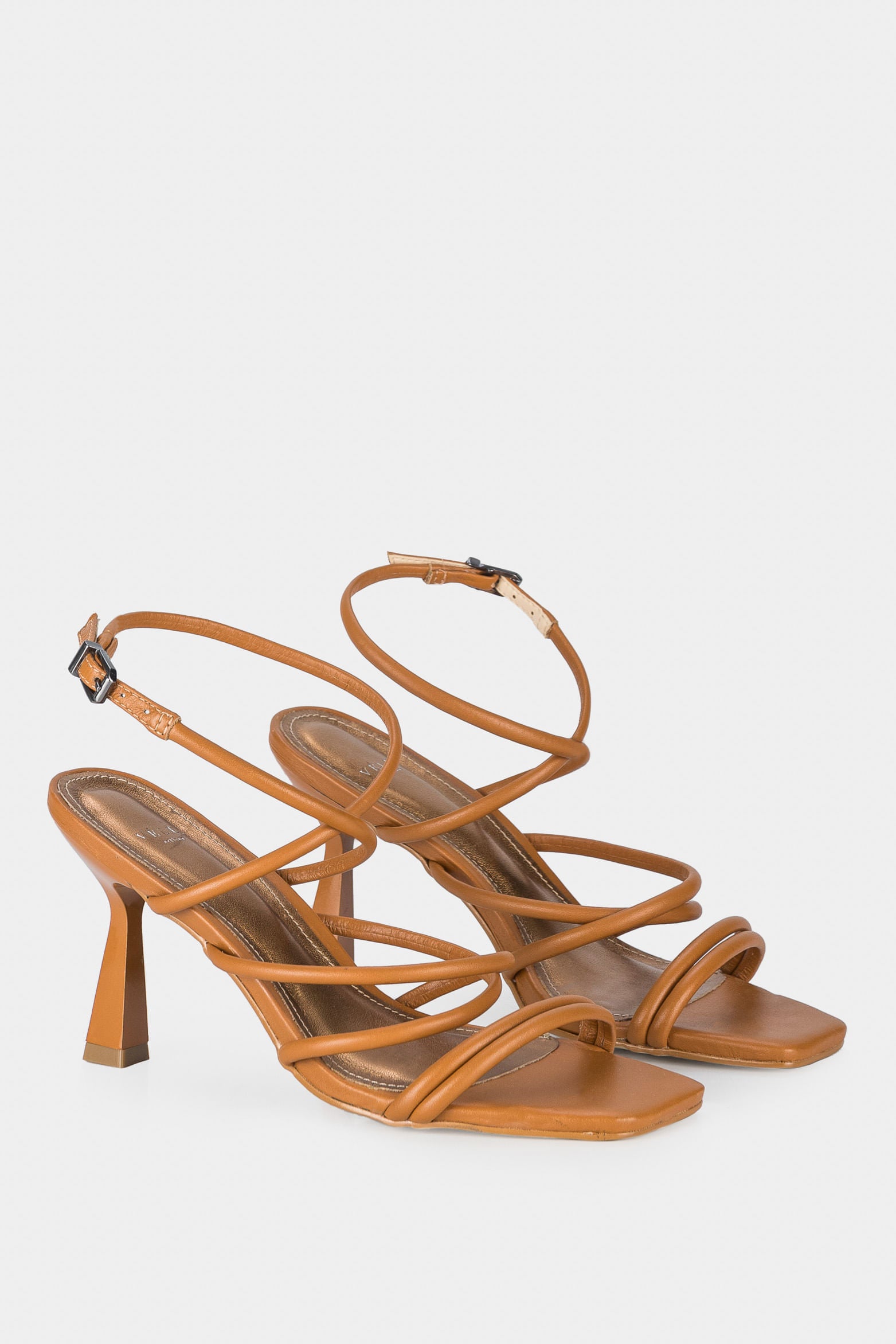 Women’s Florianópolis Heeled Sandals in Leather with Adjustable Ankle Strap