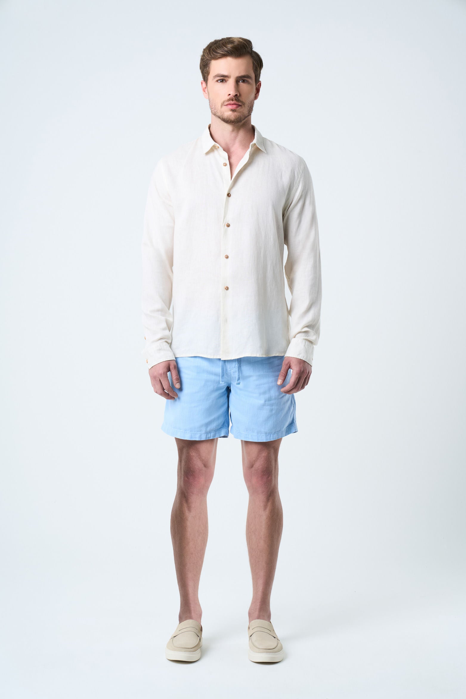 Marfil Linen Bermuda Shorts Wide Fit