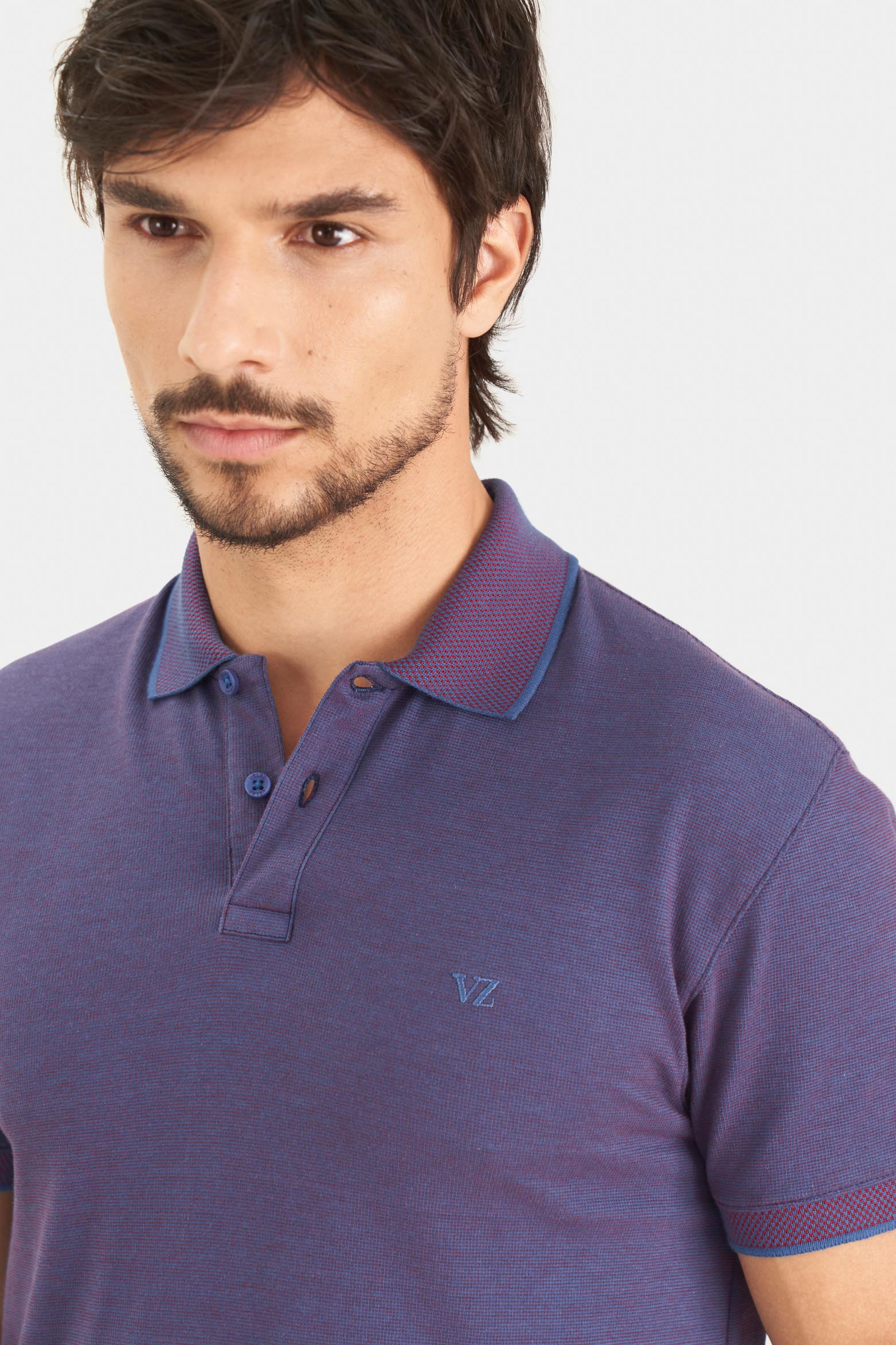 Men's semifitted cotton piqué polo shirt