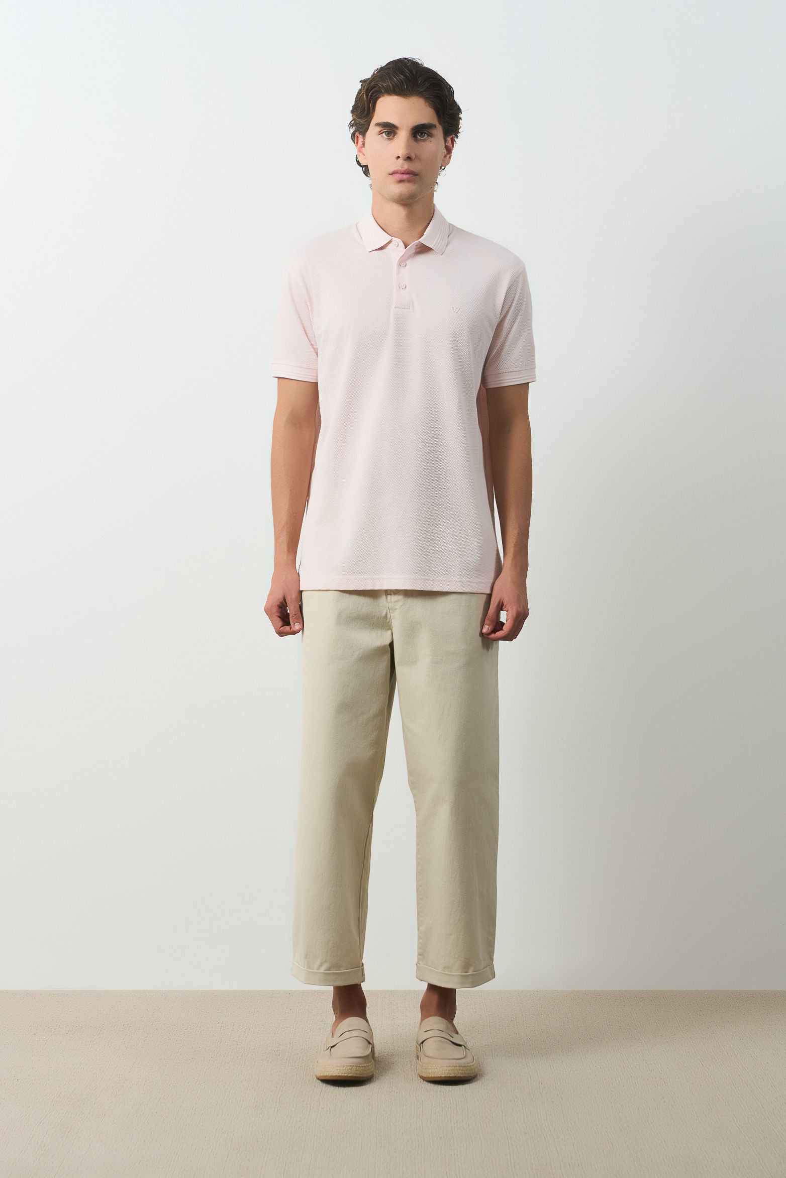 Lucca textured short-sleeve polo for men