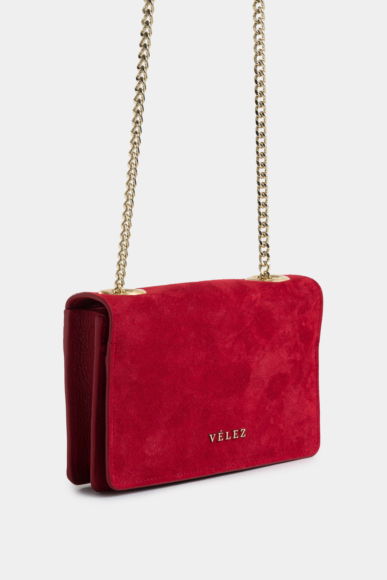 Buddha Suede and Leather Hands-Free Bag for Women with Chain Strap