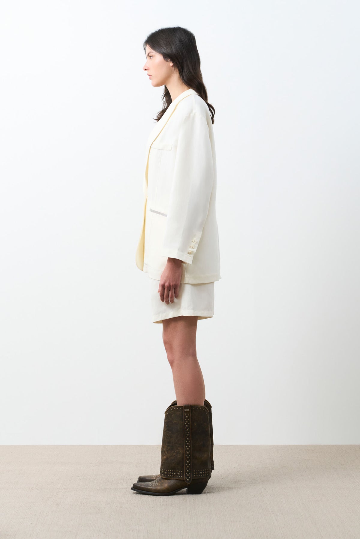 Woven-fabric blazer for women Tika