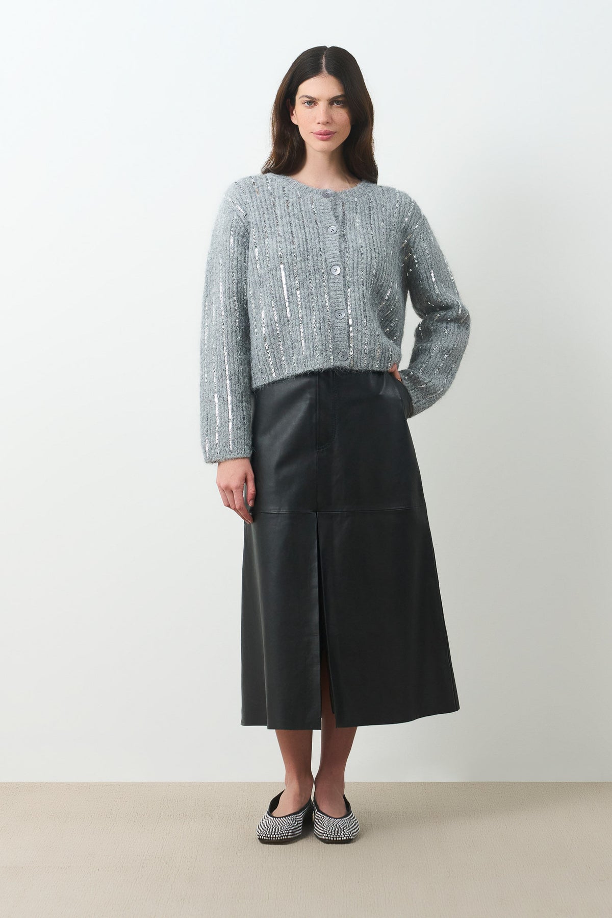 Leather pencil skirt for women Efos