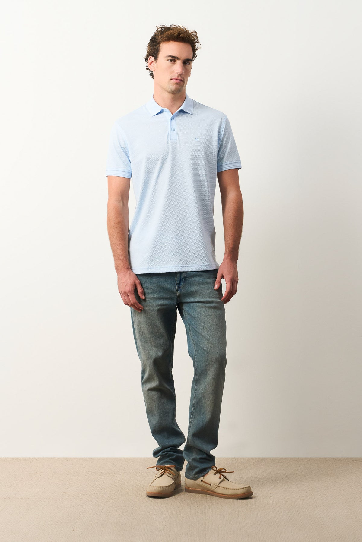 Men's Lucca Textured Short-Sleeve Polo