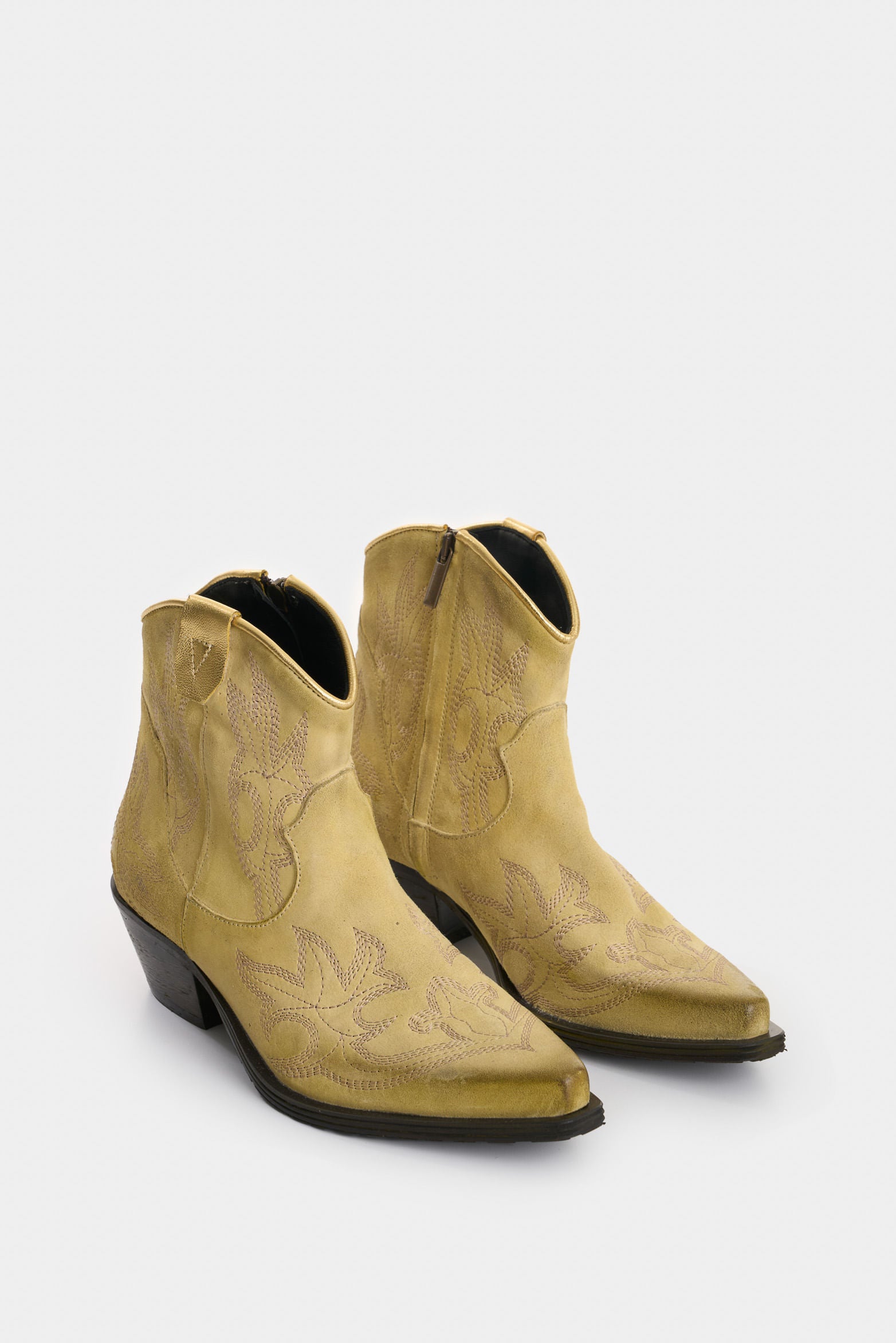 Dune women's leather ankle boots with an aged finish