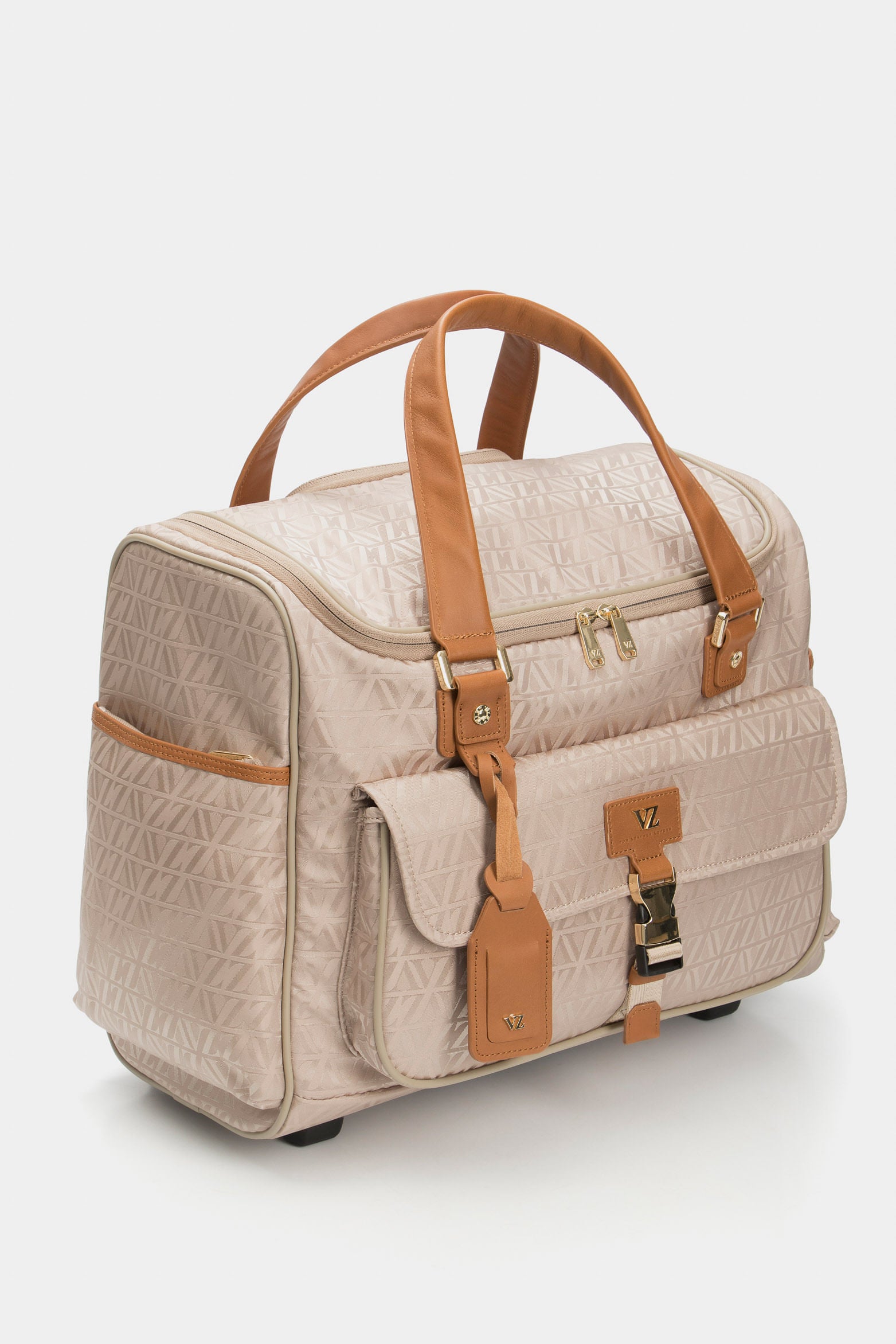 16" Bloom Jacquard Travel Bag for Women in Beige VZ