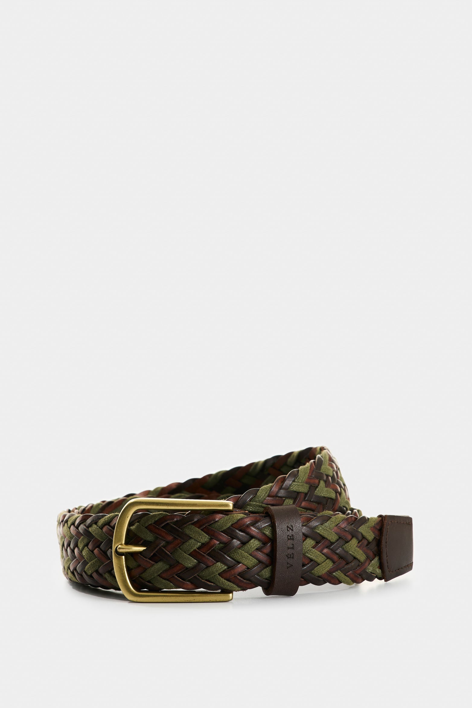 Iskay single-face leather and cord belt for men