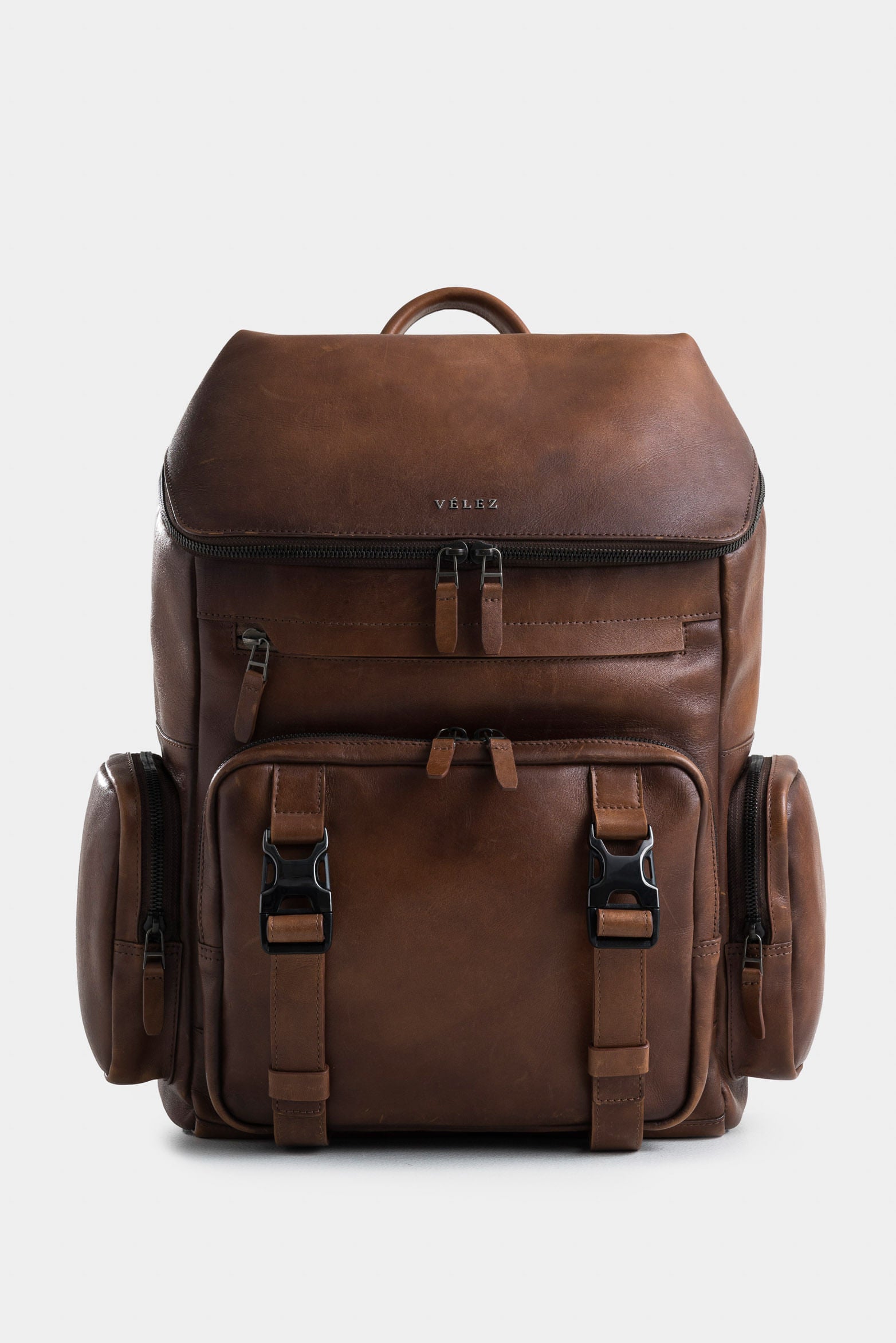 Archaeology 2.0 Leather Backpack with Side Pockets for Men