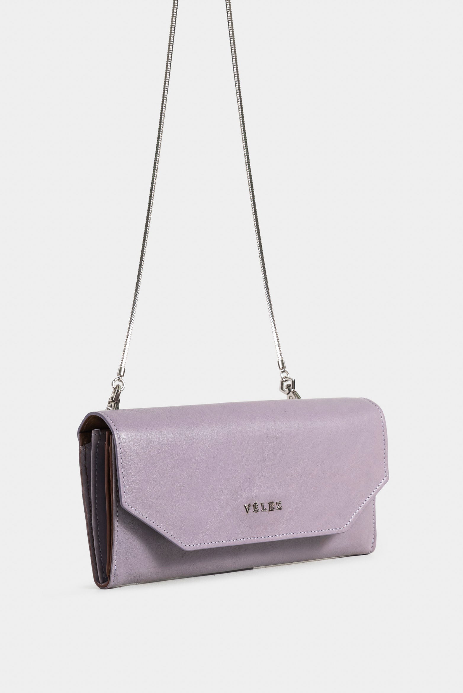 Smooth Leather Checkbook Holder for Women with Removable Chain