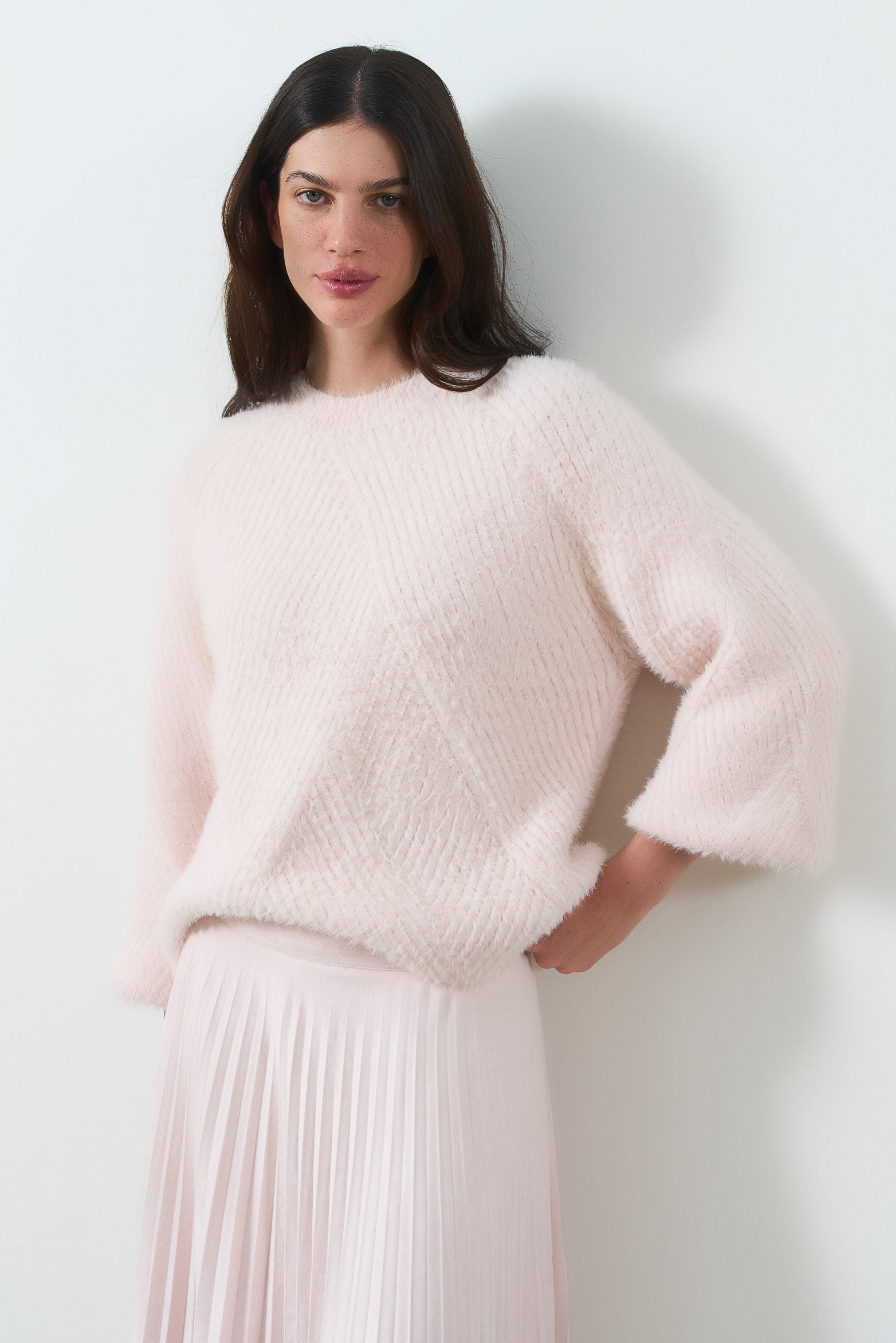 Asymmetric ribbed sweater for women Liora