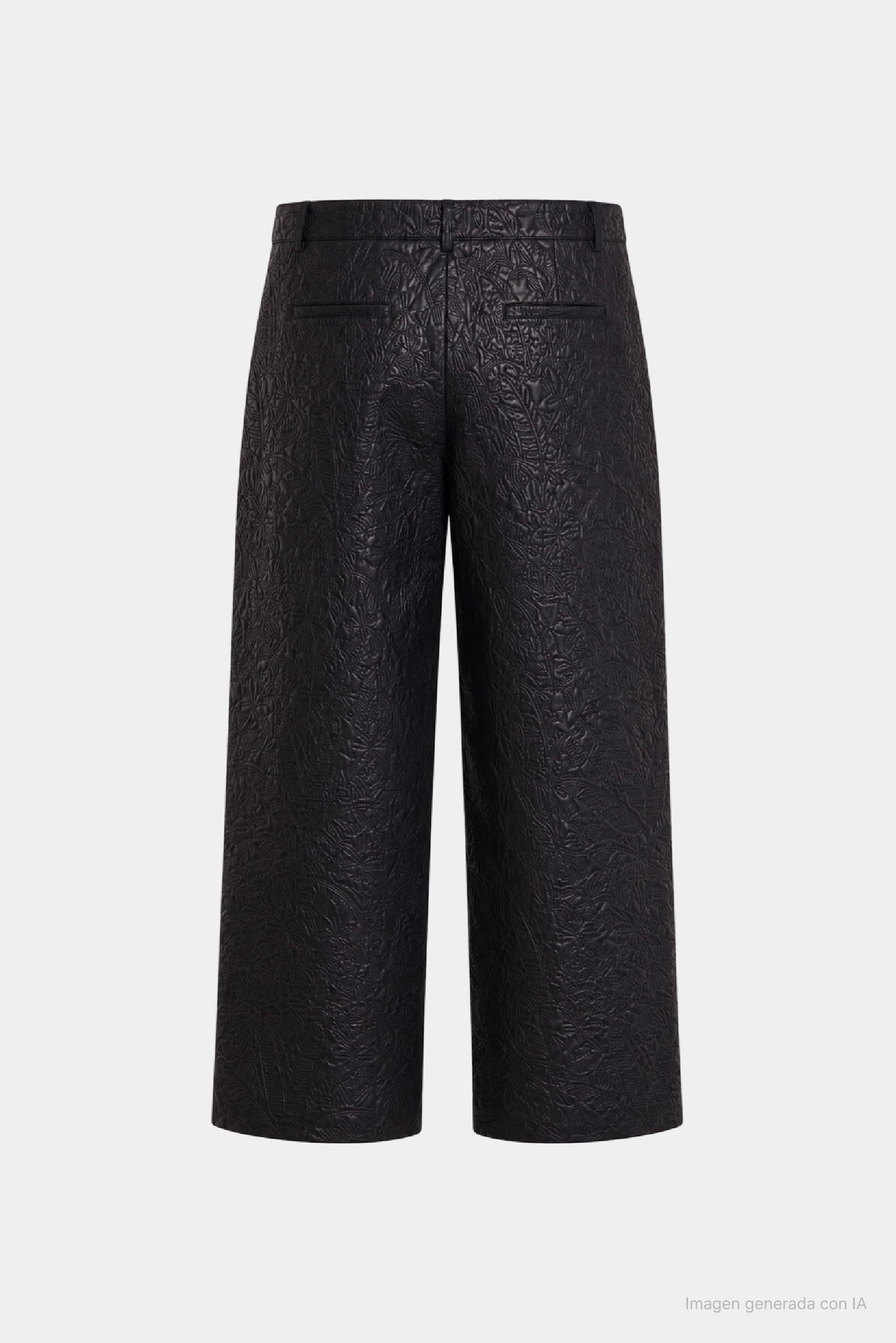 Women's Starlight Palms Leather Trousers with Orchid Embroidery