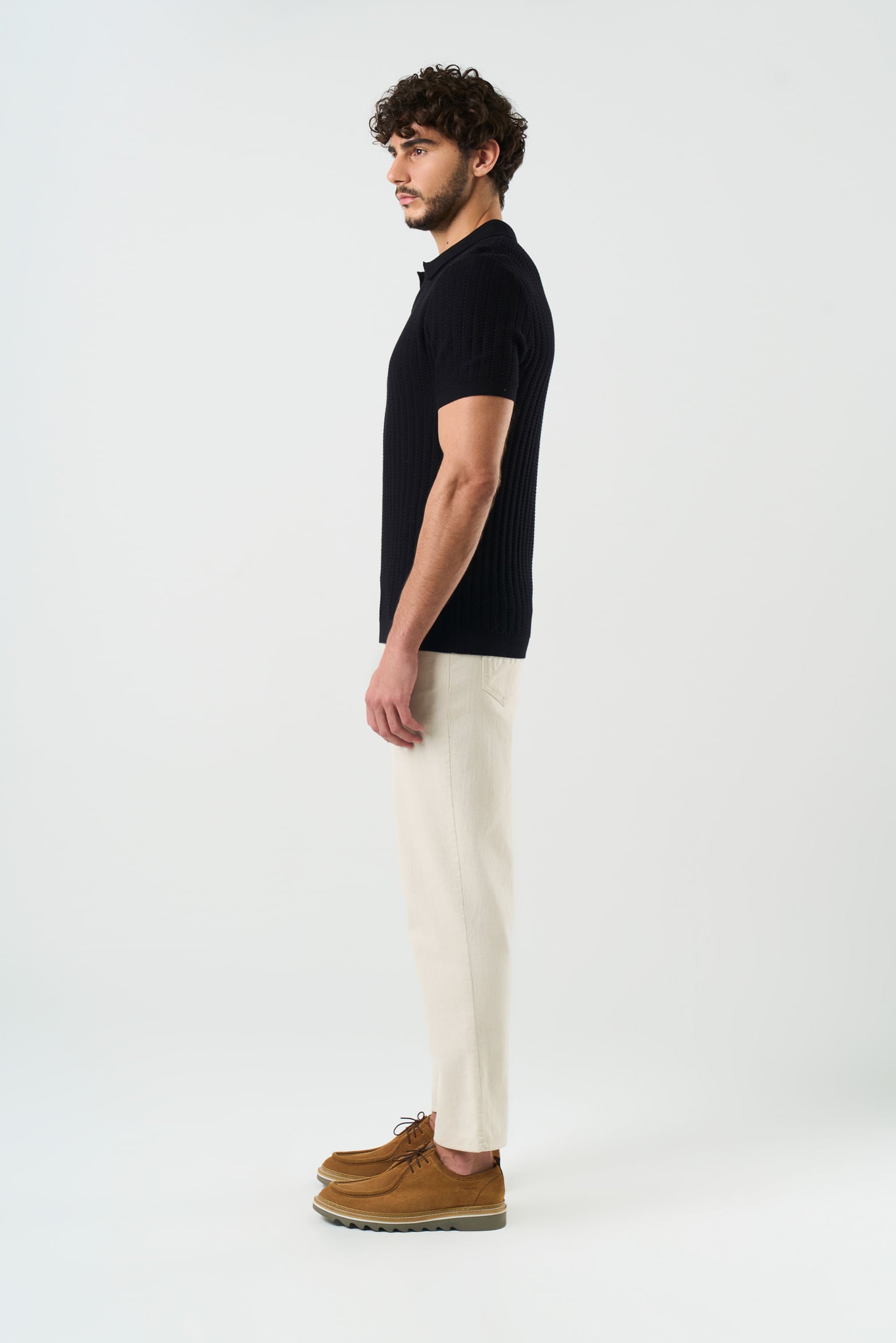 Hori Textu Knit Polo for Men