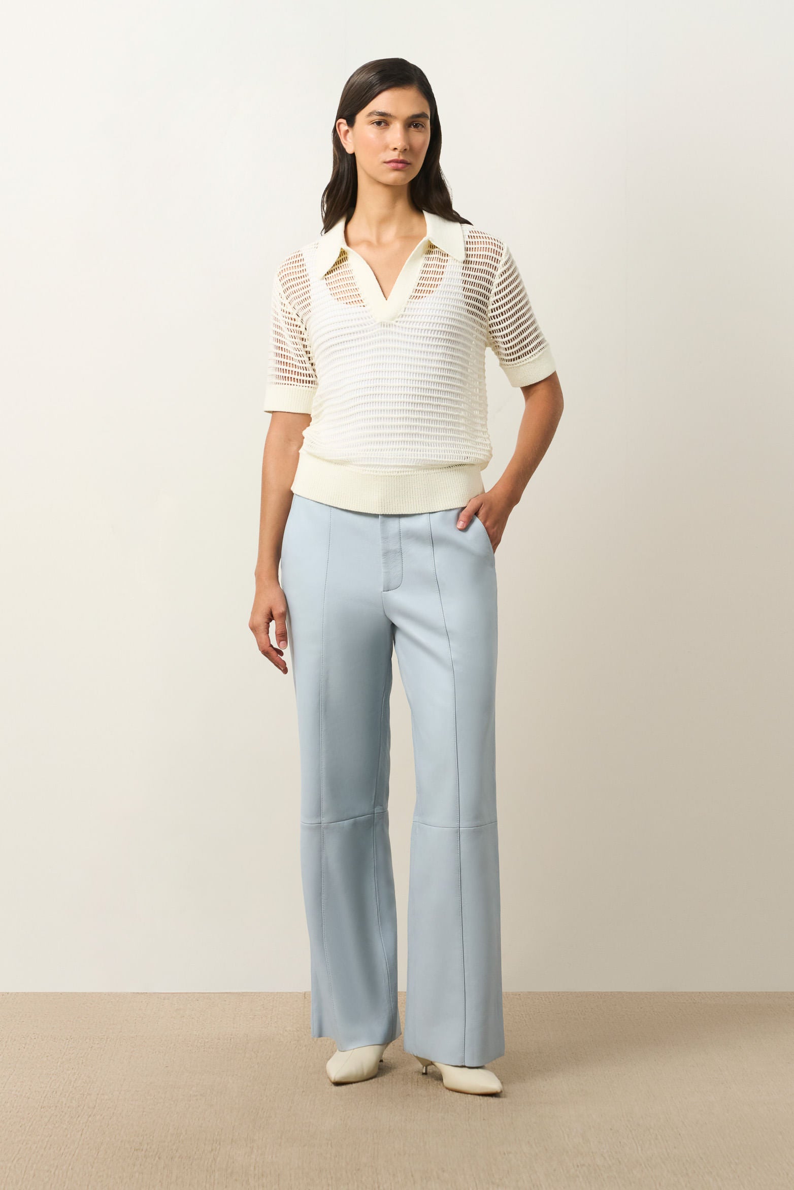 Loose-fit knit polo for women Lascar