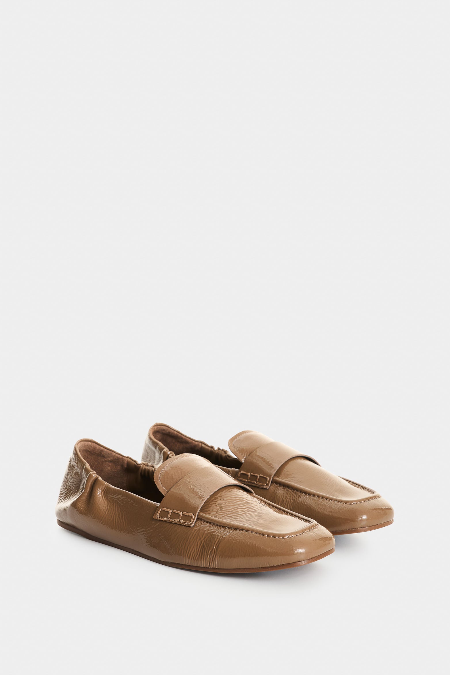Patent-effect leather loafer for women Luana