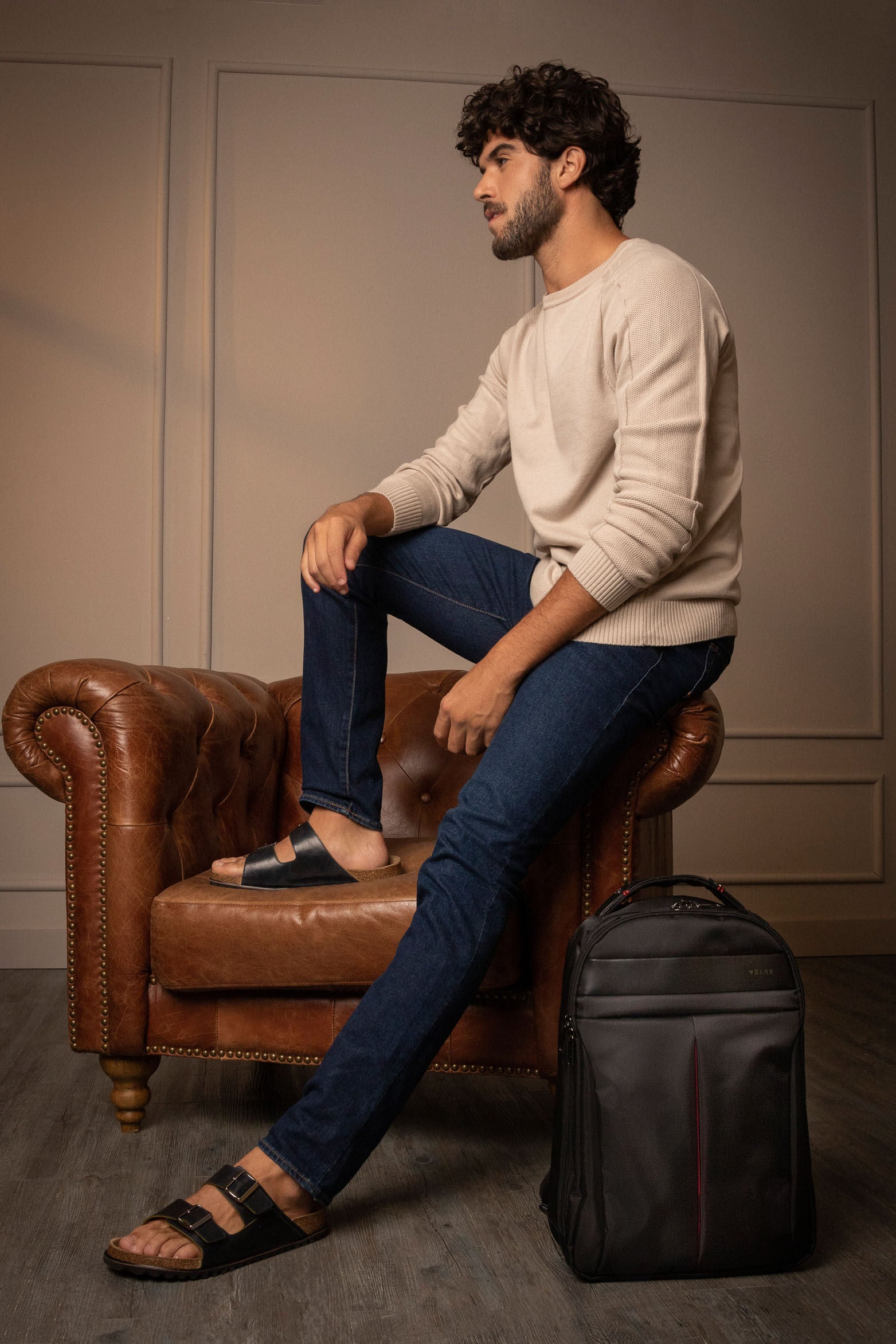 Express Monochrome Canvas Backpack in Black