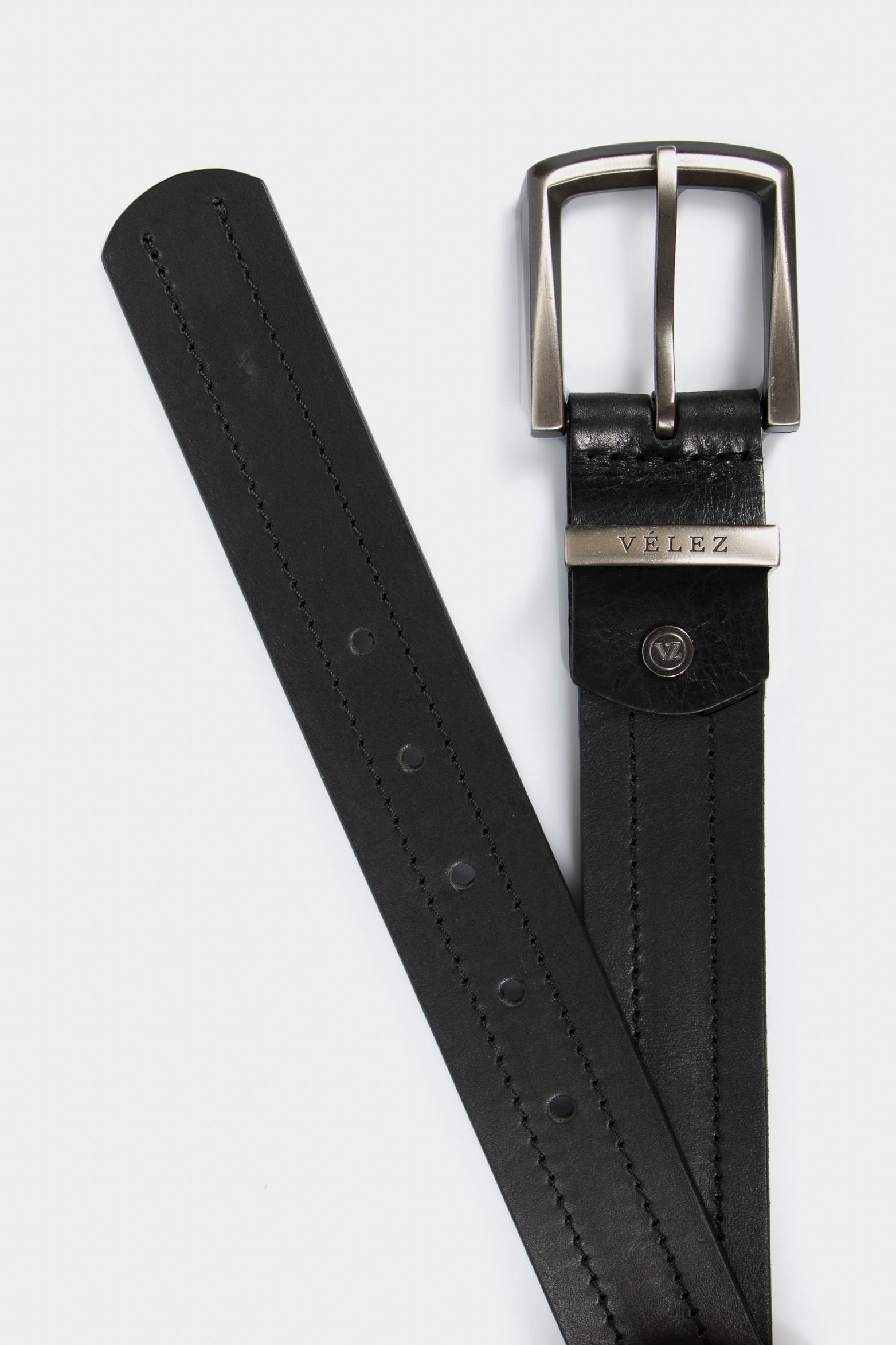 Men’s Courage Single-Sided Leather Belt with Metallic Keeper Loop