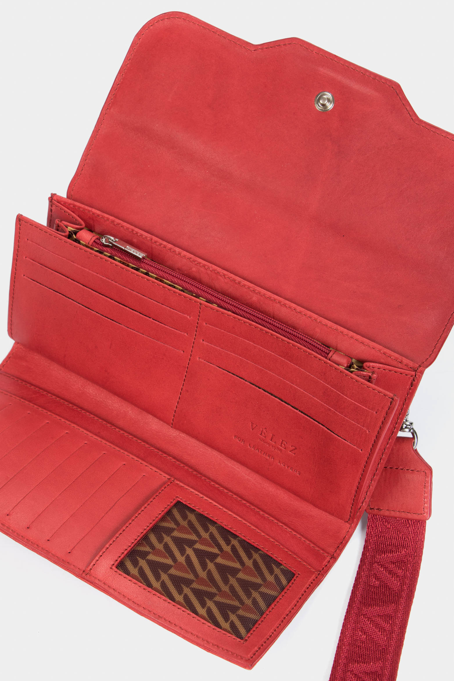 Women’s Damascus VZ Monogram Wallet in Embossed Red Leather