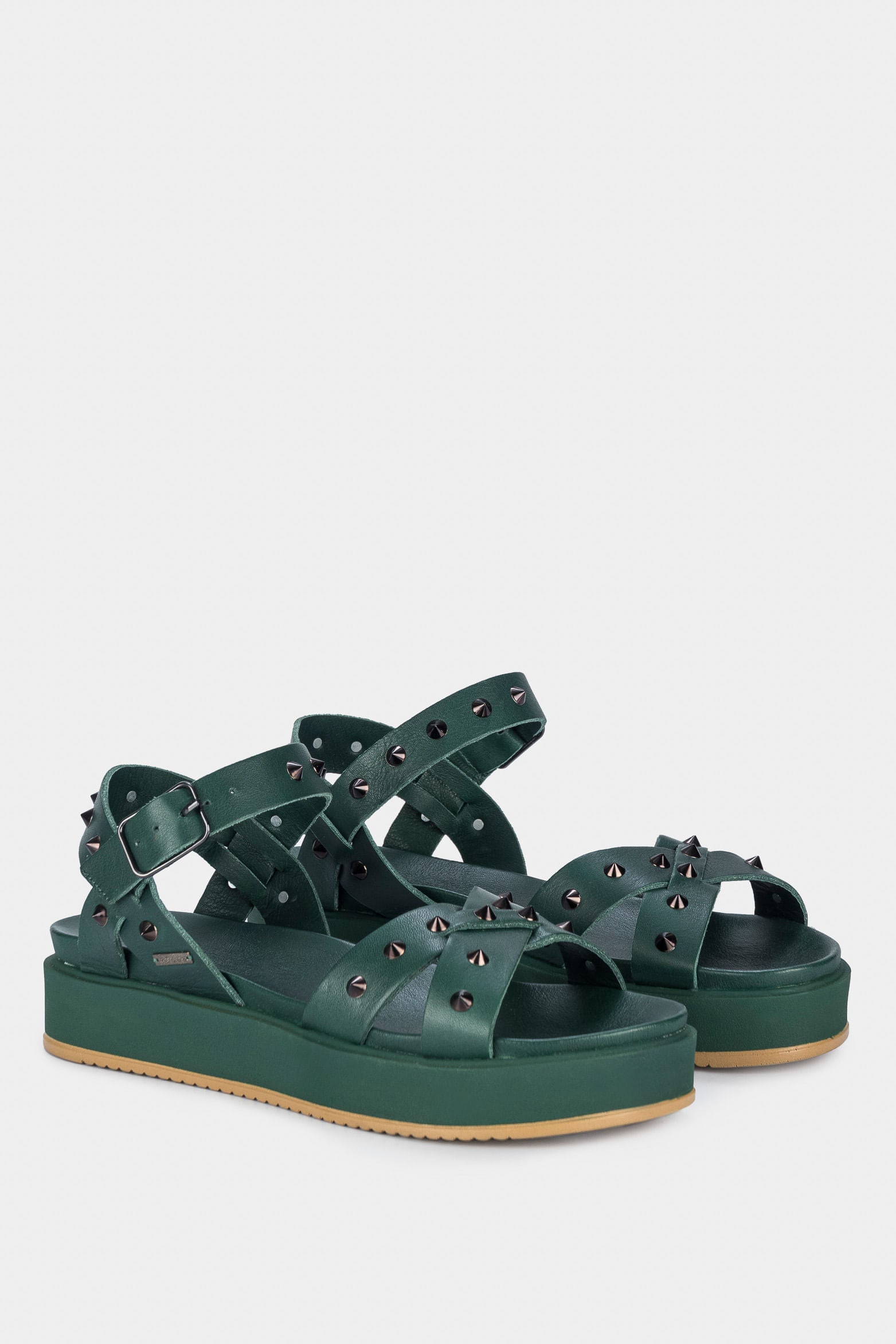 Women’s Palau Platform Leather Sandals with Metal Studs