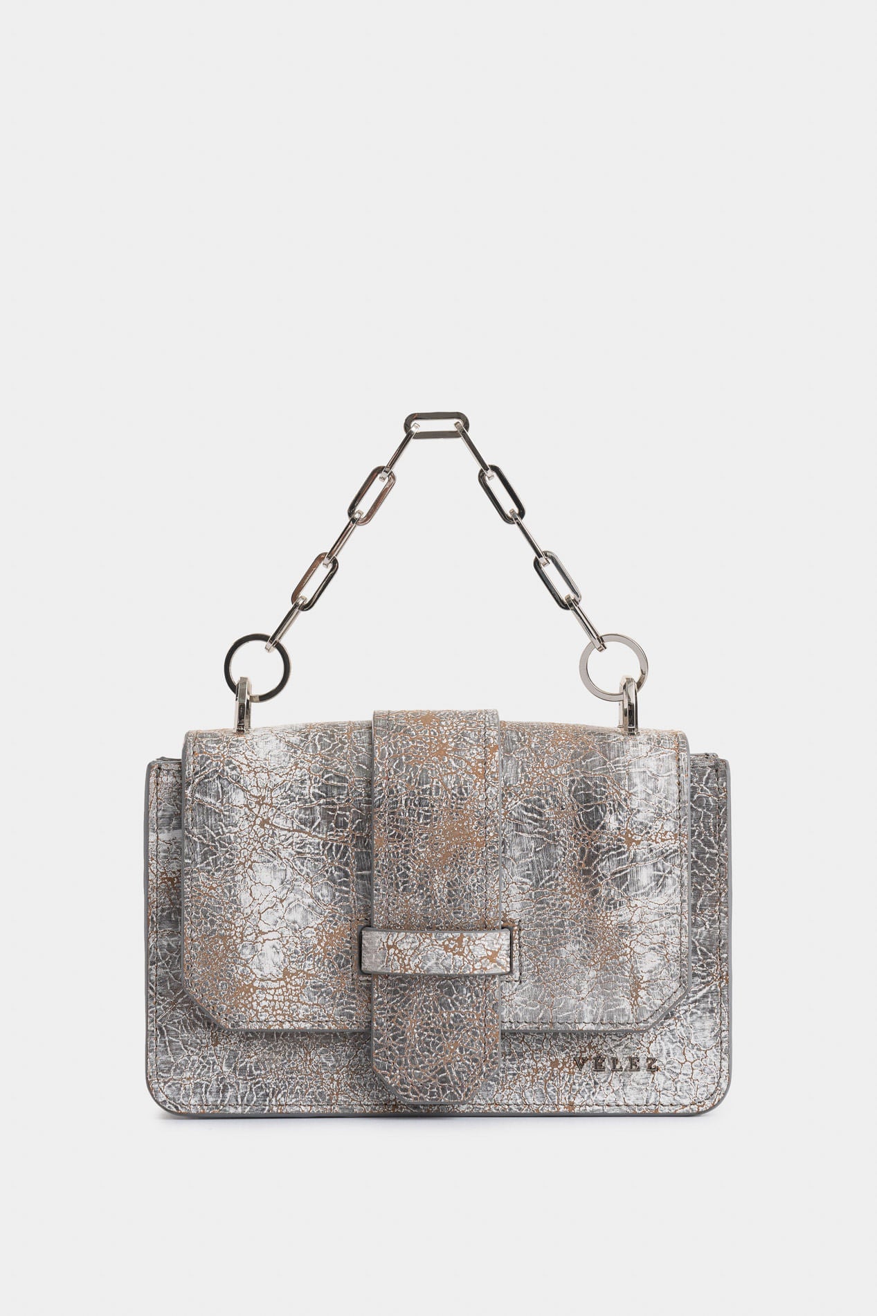 Garniel leather crossbody bag for women with crackled effect