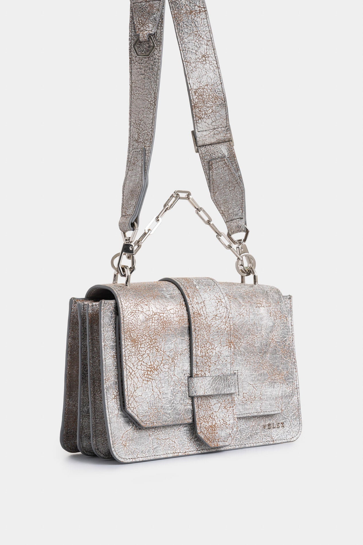 Bowling Garniel maxi of folia leather for women with chain handle