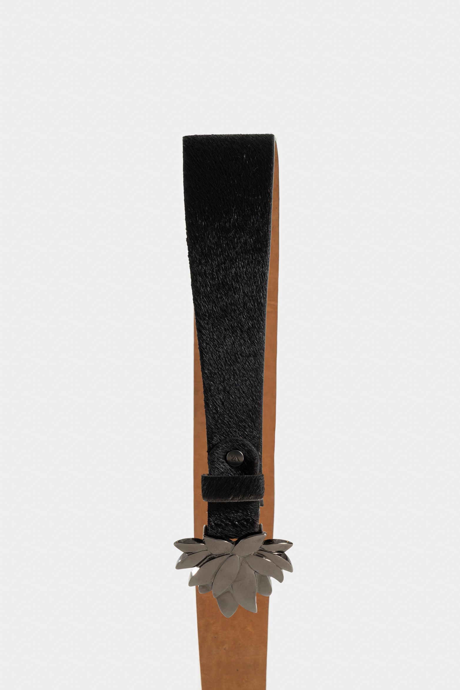 Women’s Shangai Single-Sided Wide Leather Belt with Metal Plate