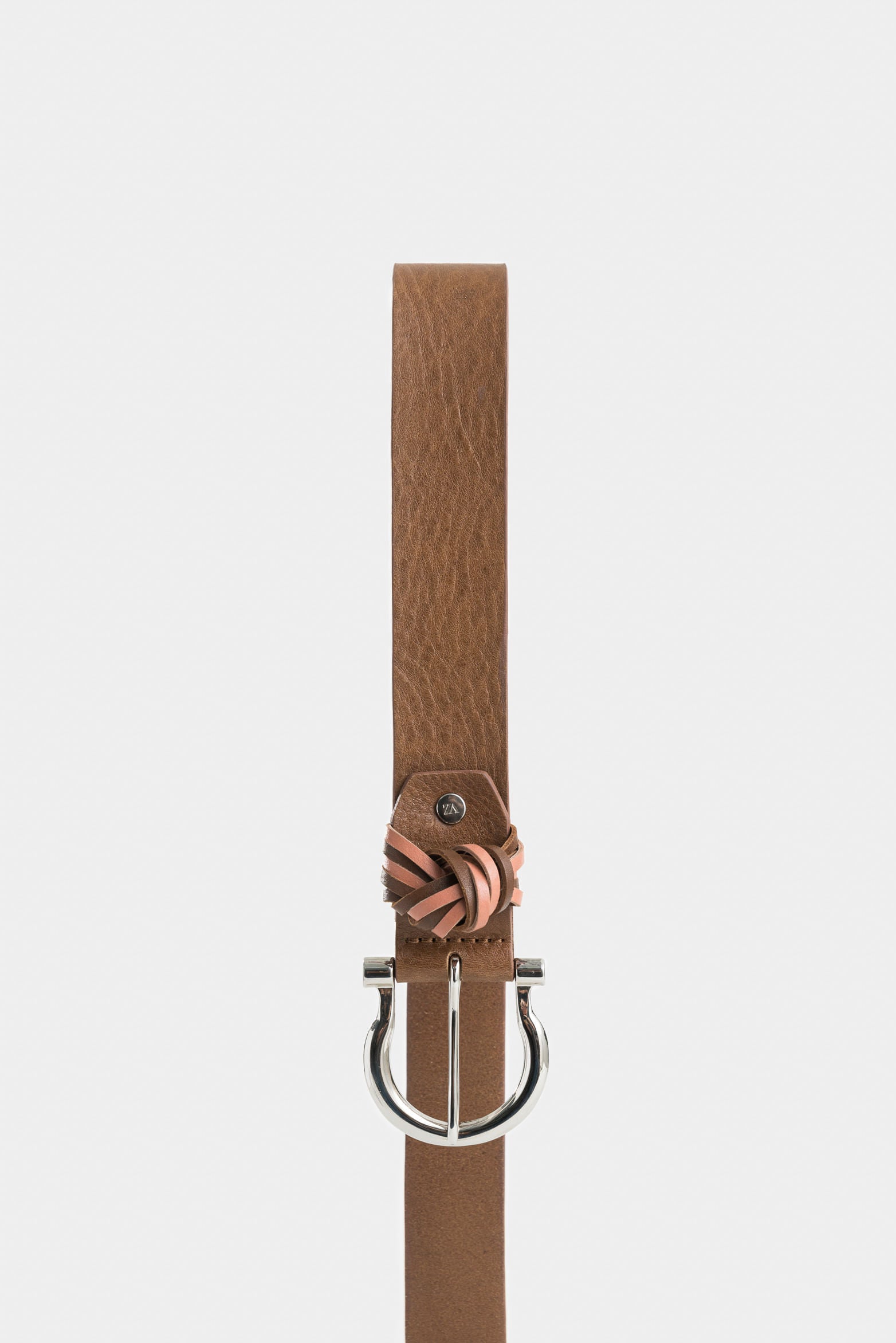 Adana Leather Belt for Women with Braided Pass-Through