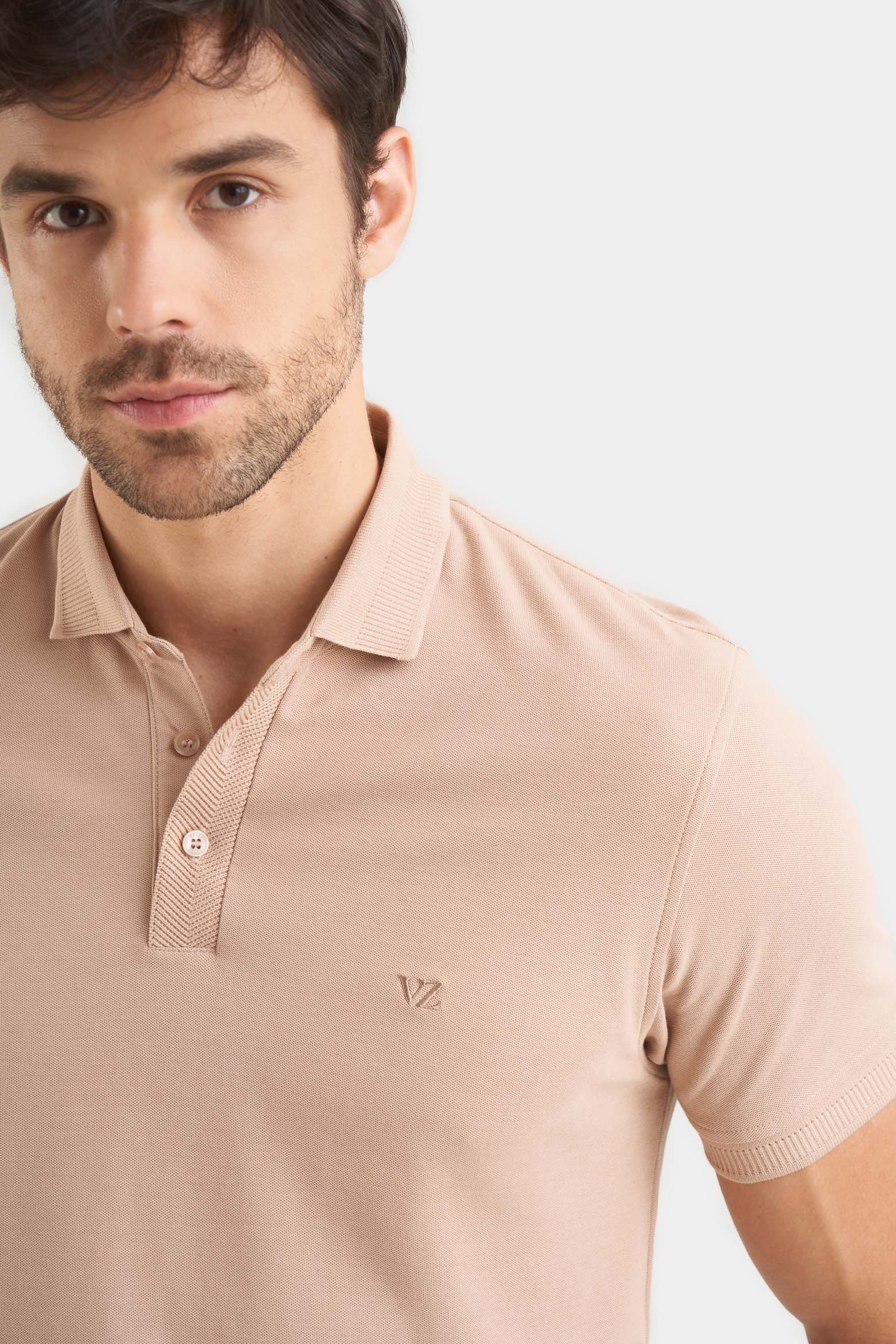 pima Cotton casual polo sand