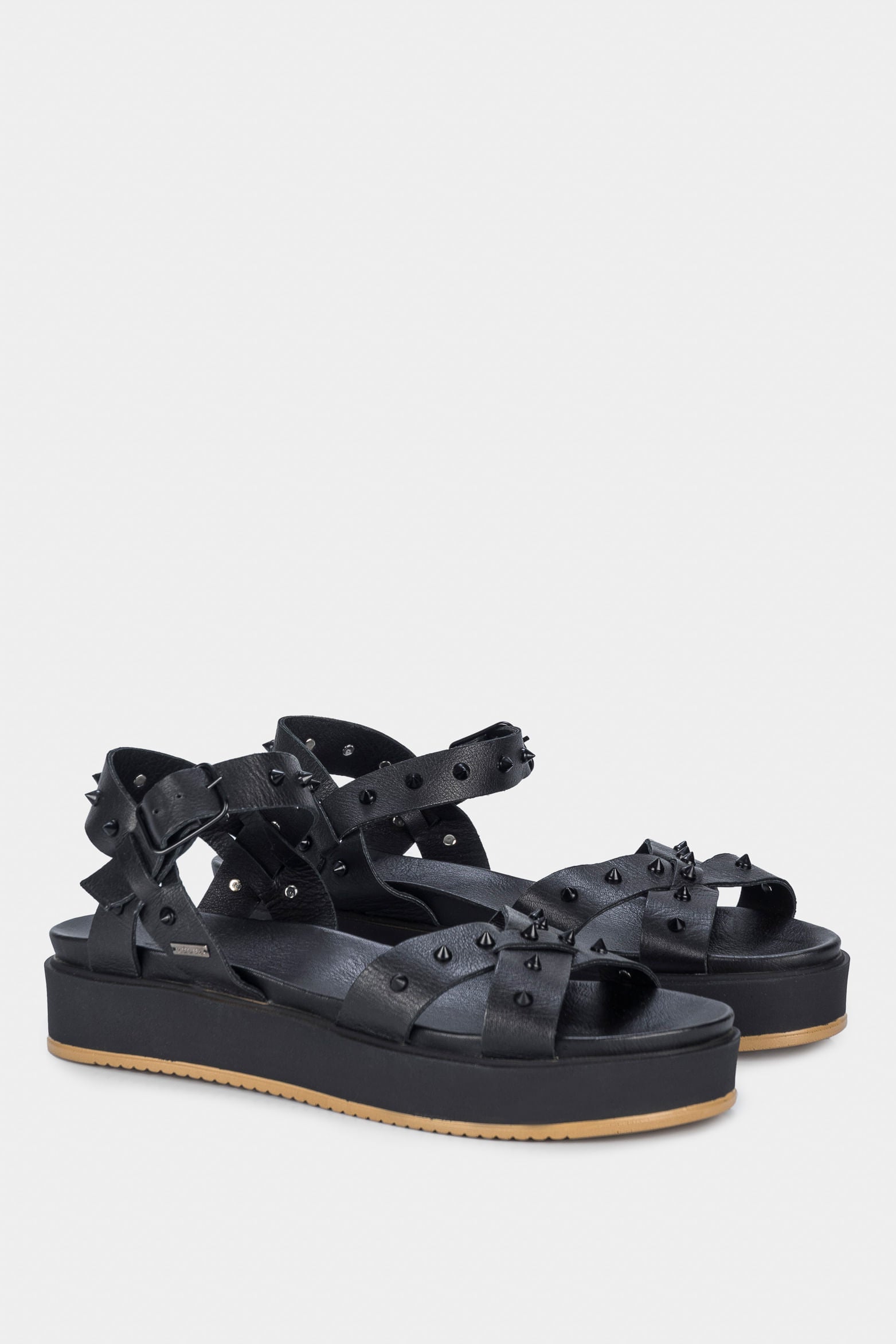 Women’s Palau Platform Leather Sandals with Metal Studs