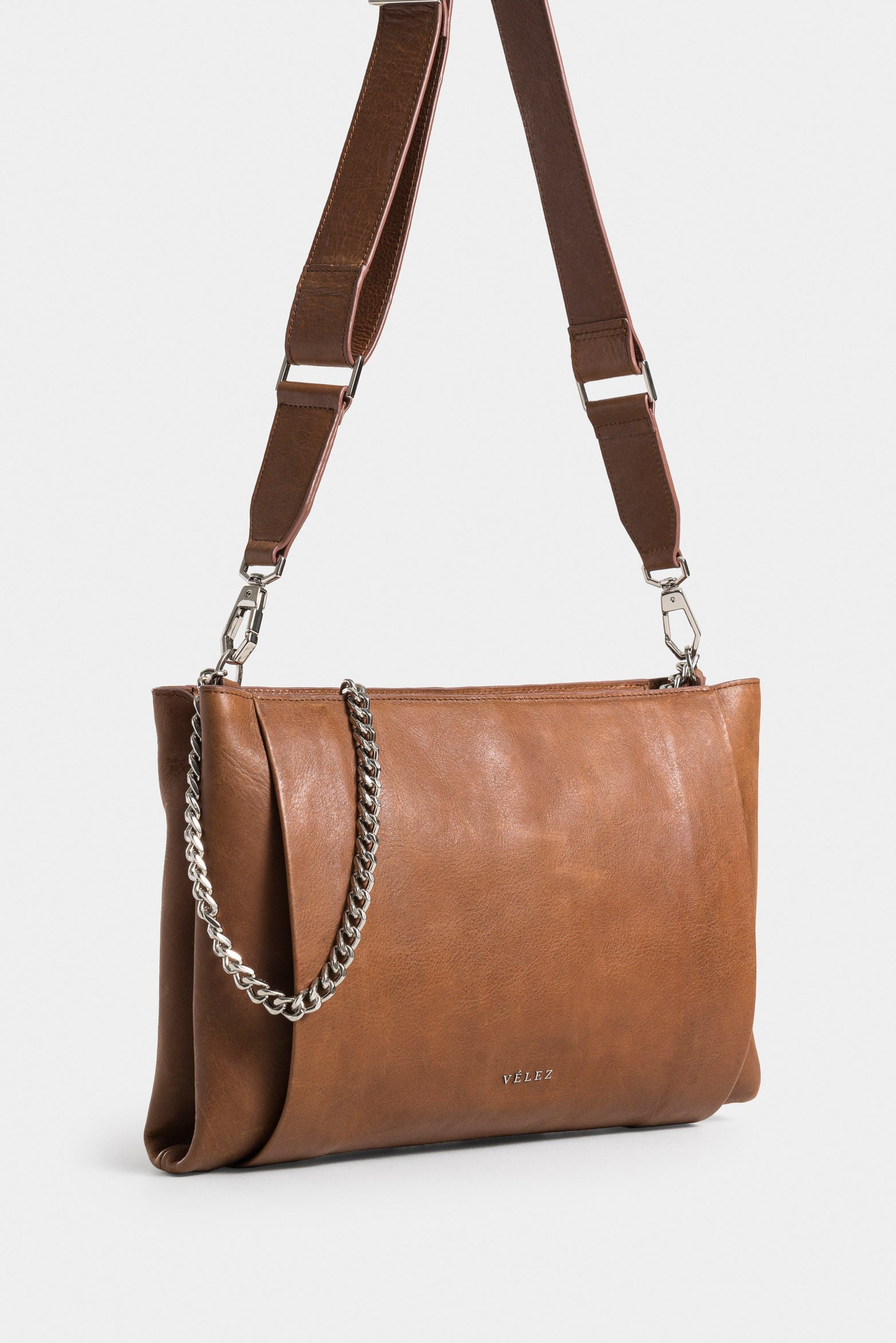 Glyceryl Leather Shopping Bag for Women with Chain Detail