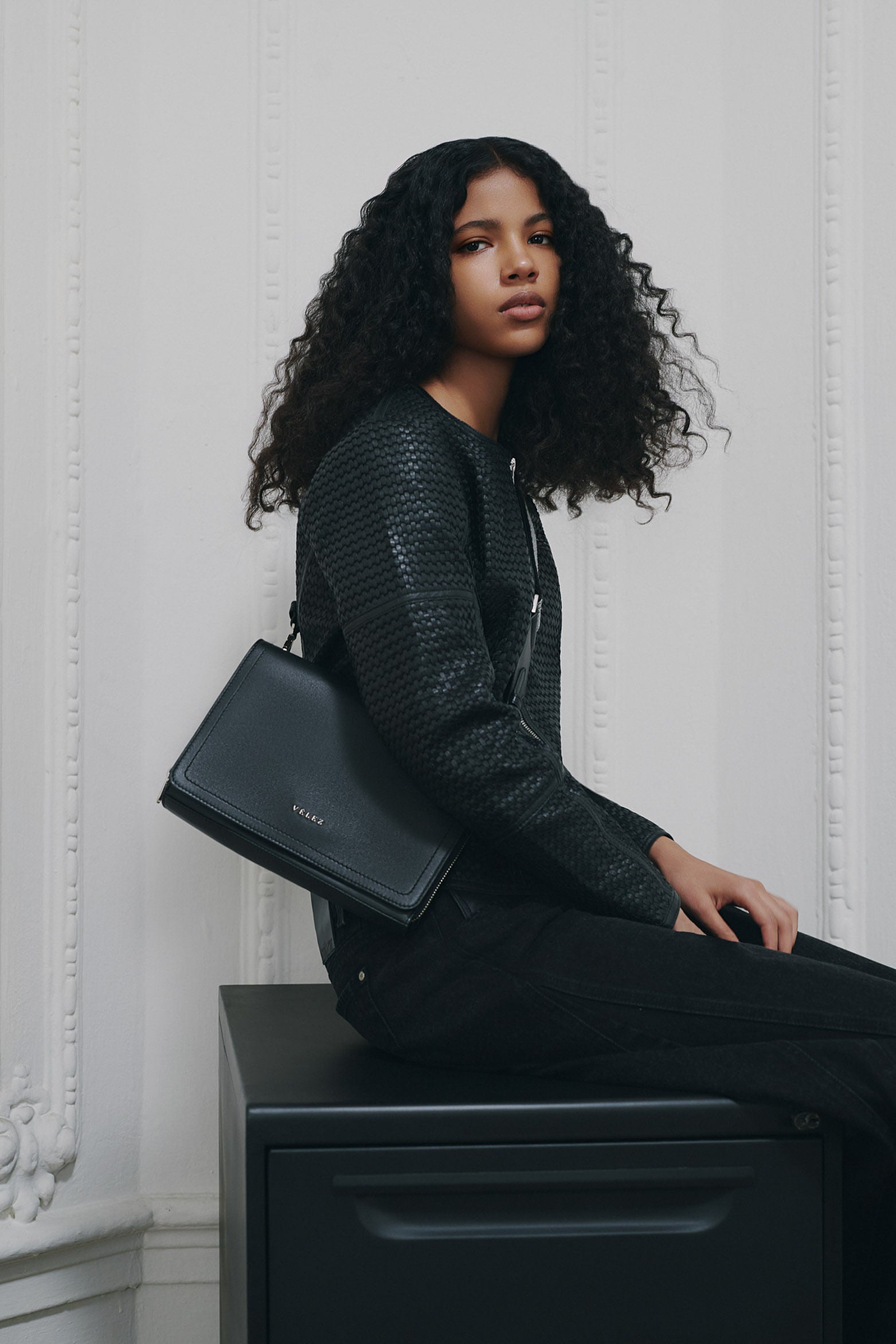 Bowling Abi Leather Bag with Braided Strap