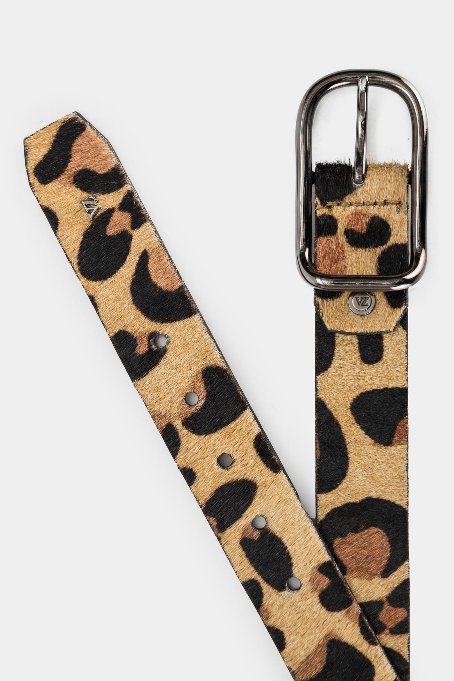 Women’s Benin Single-Sided Calf Hair Belt with Animal Print