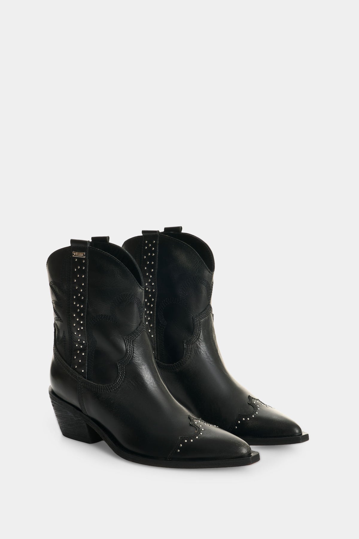 Aged leather western ankle boots for women Taroa