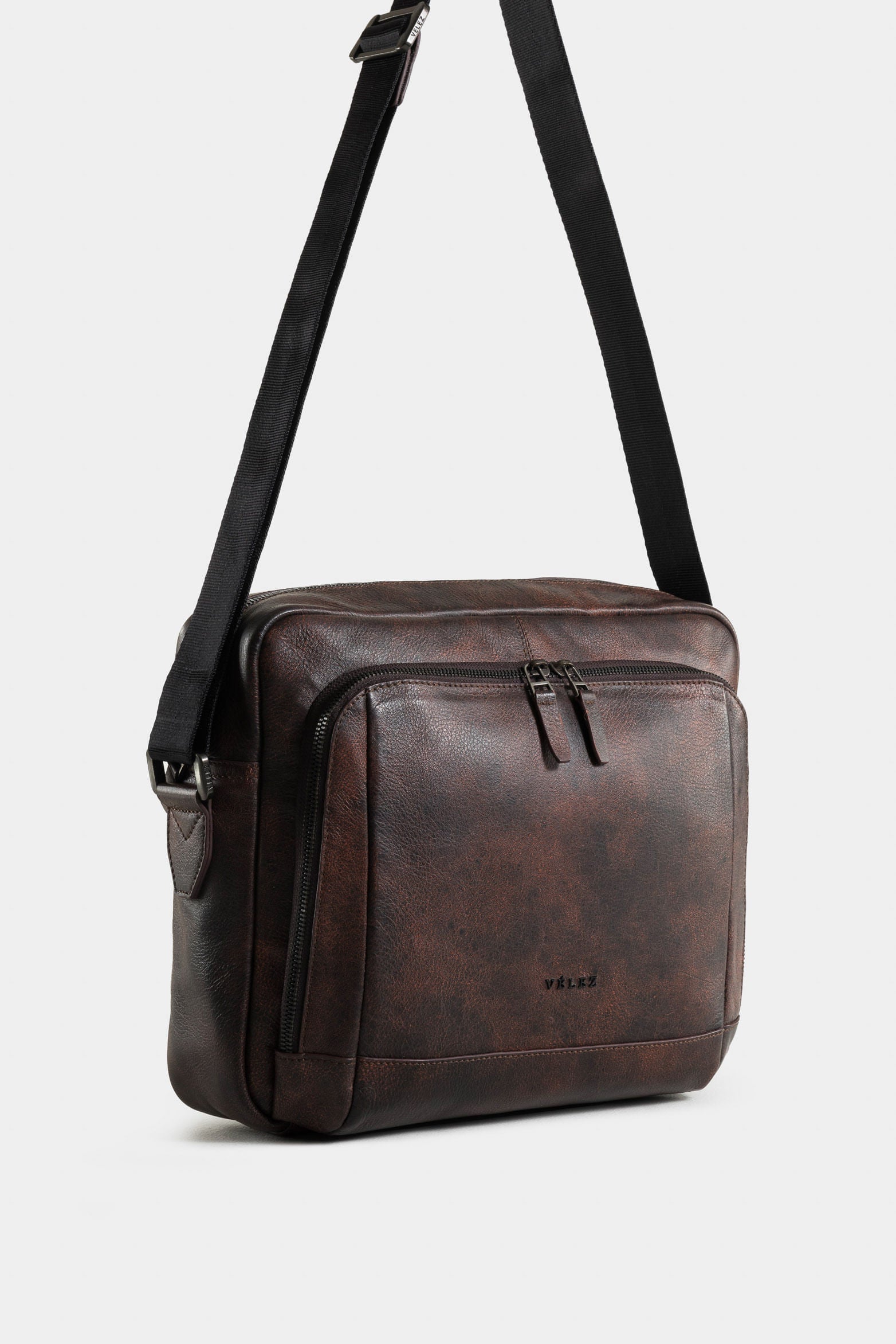 Men’s Imperial Leather Shoulder Handbags with Handcrafted Effect