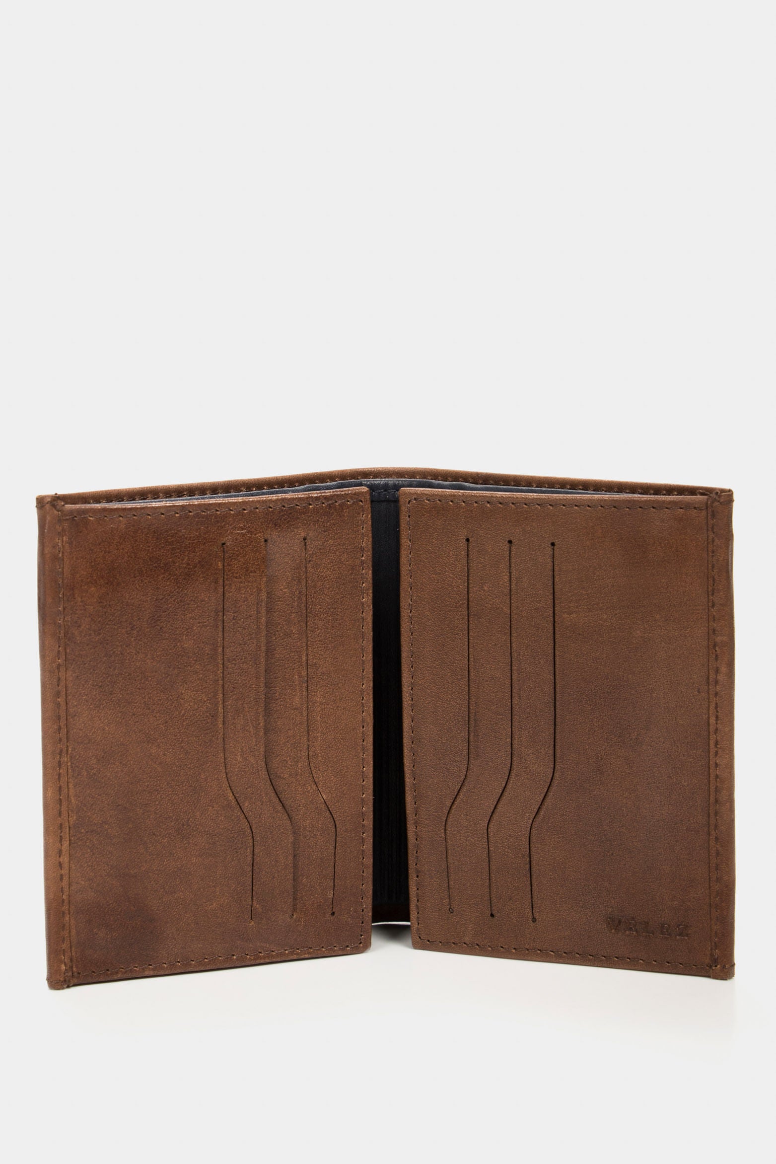 Crete Vertical Leather Wallet in Brown