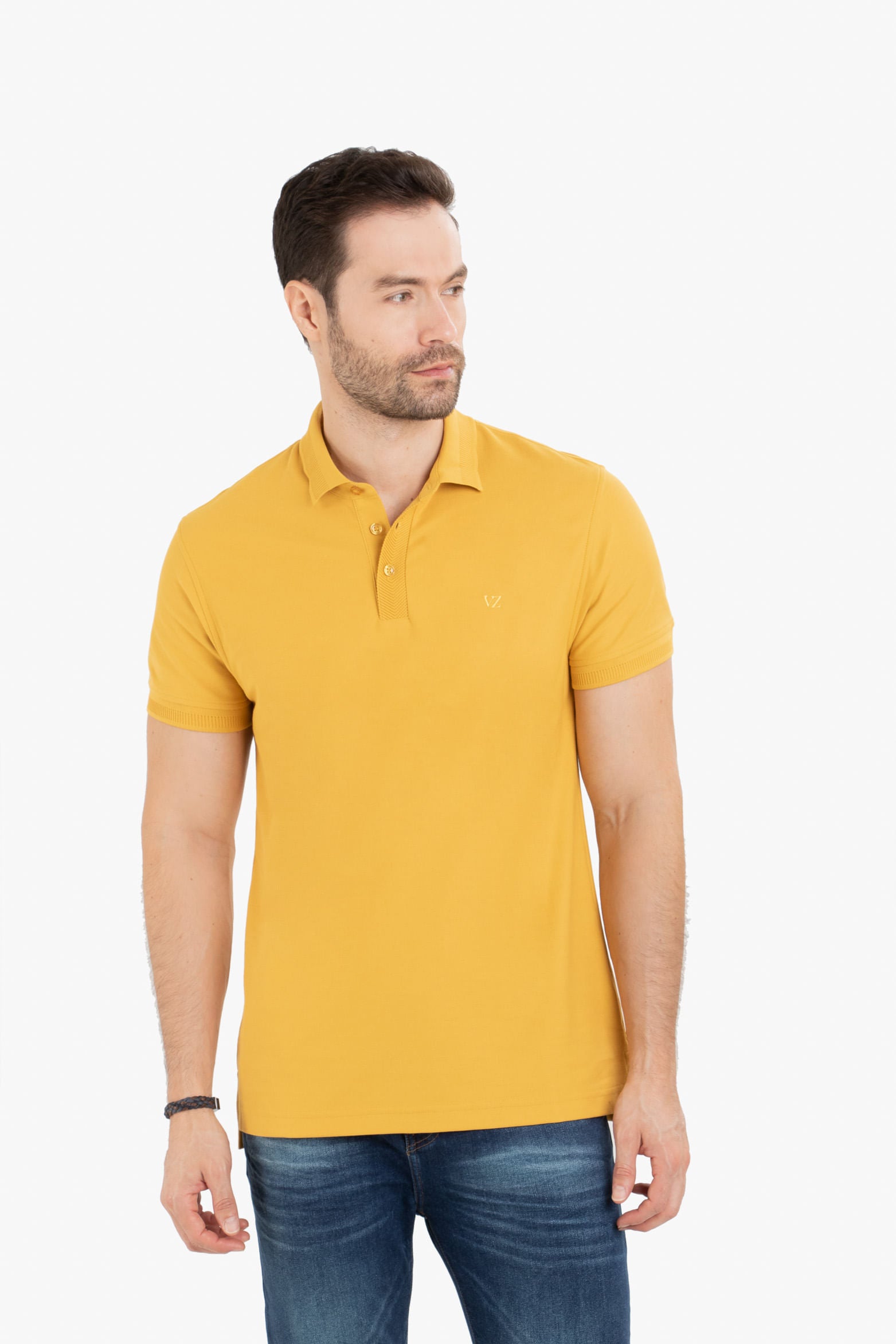 Pima Cotton Casual Polo Mustard
