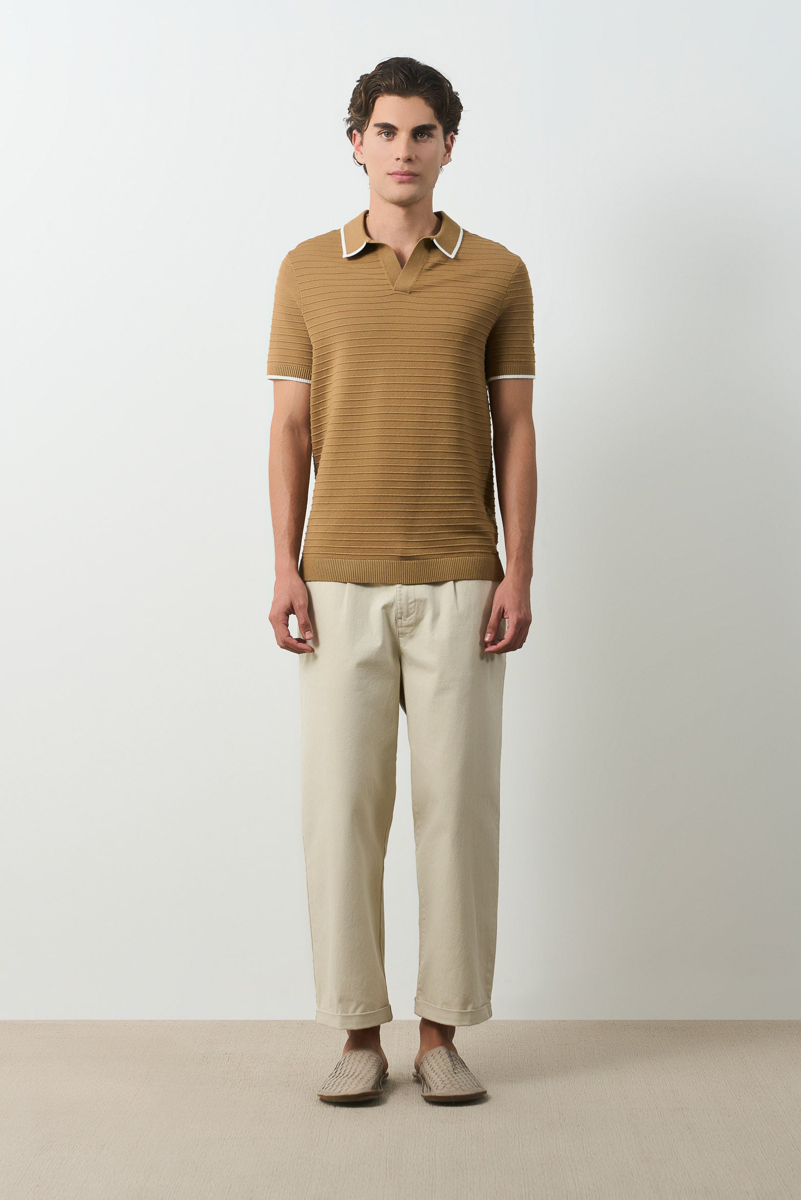 Ruka knit polo for men
