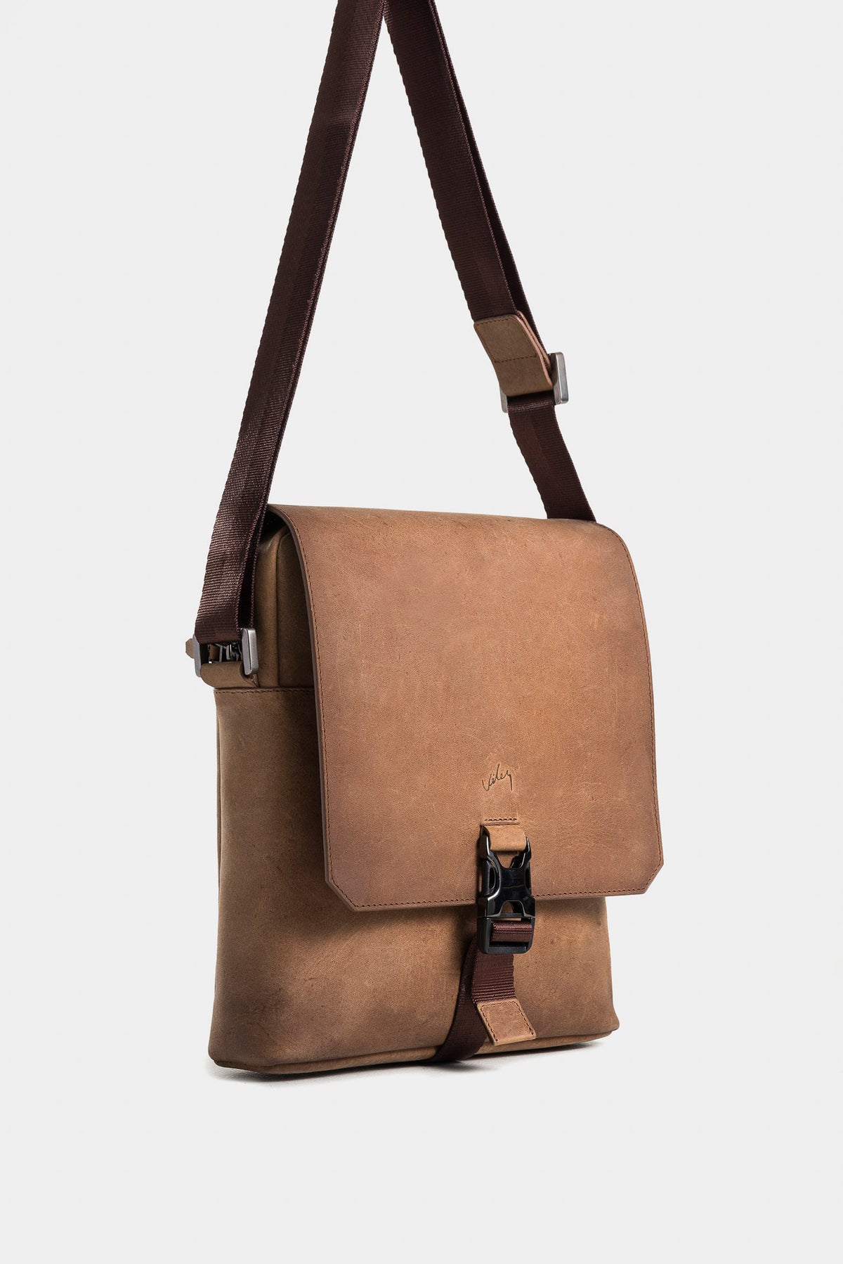 Accra aged-effect leather crossbody bag for men