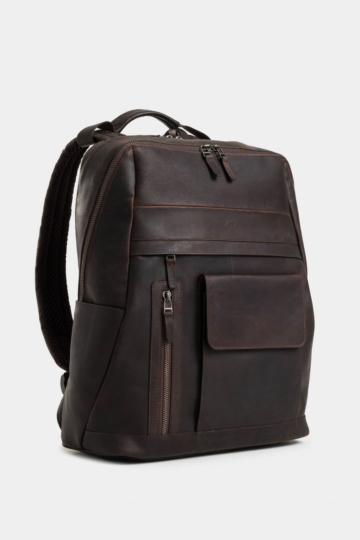 Pekin classic-style leather backpack for men