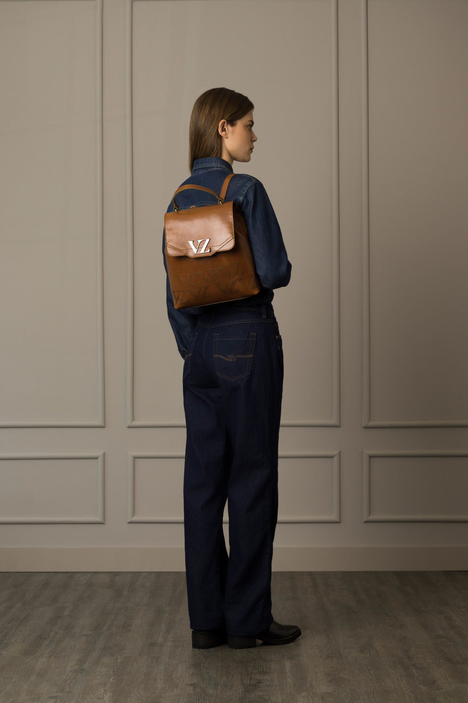 Women’s Goji Leather Backpack with VZ Monogram