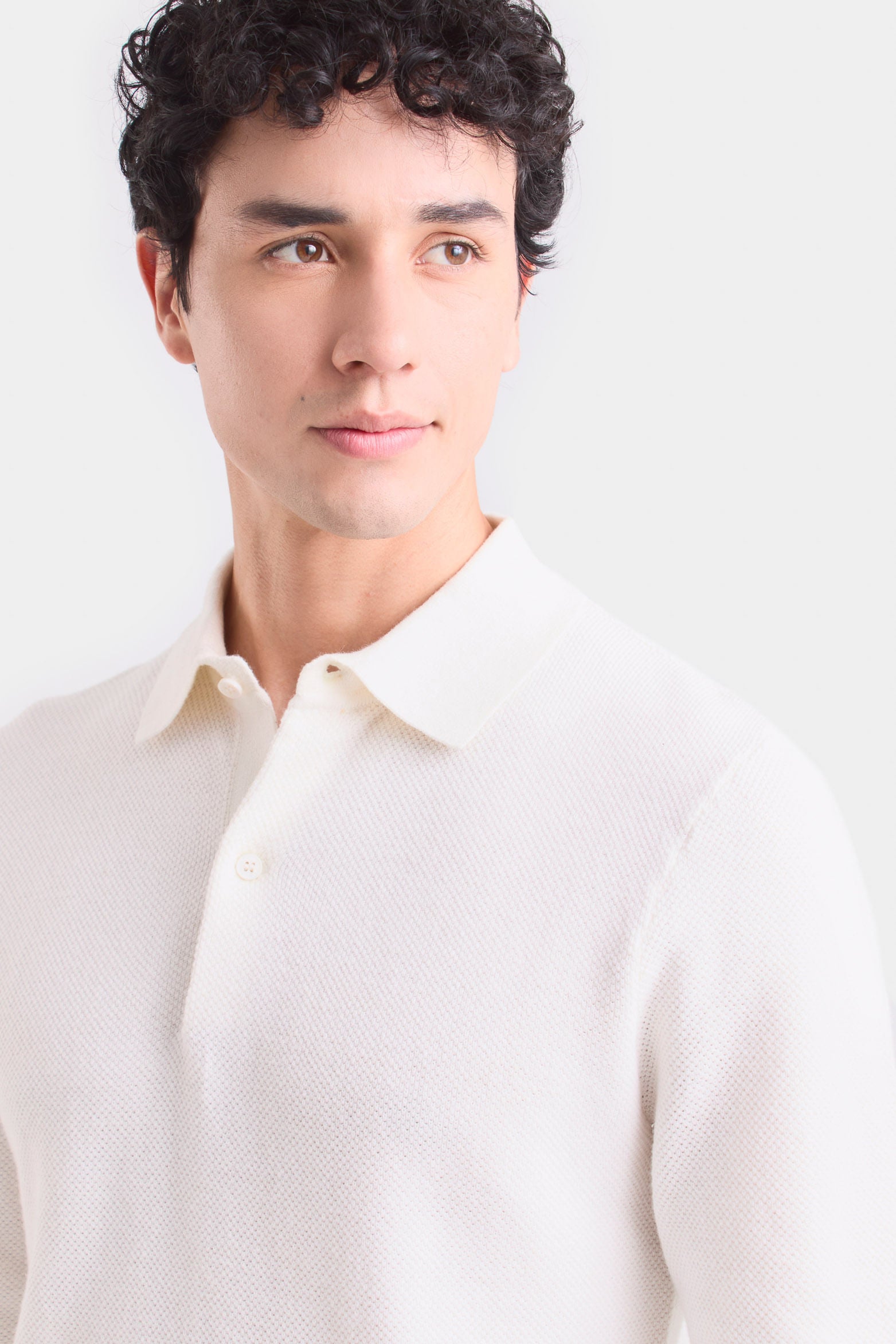 Lugano Long Sleeve Polo for Men Semi-Fitted