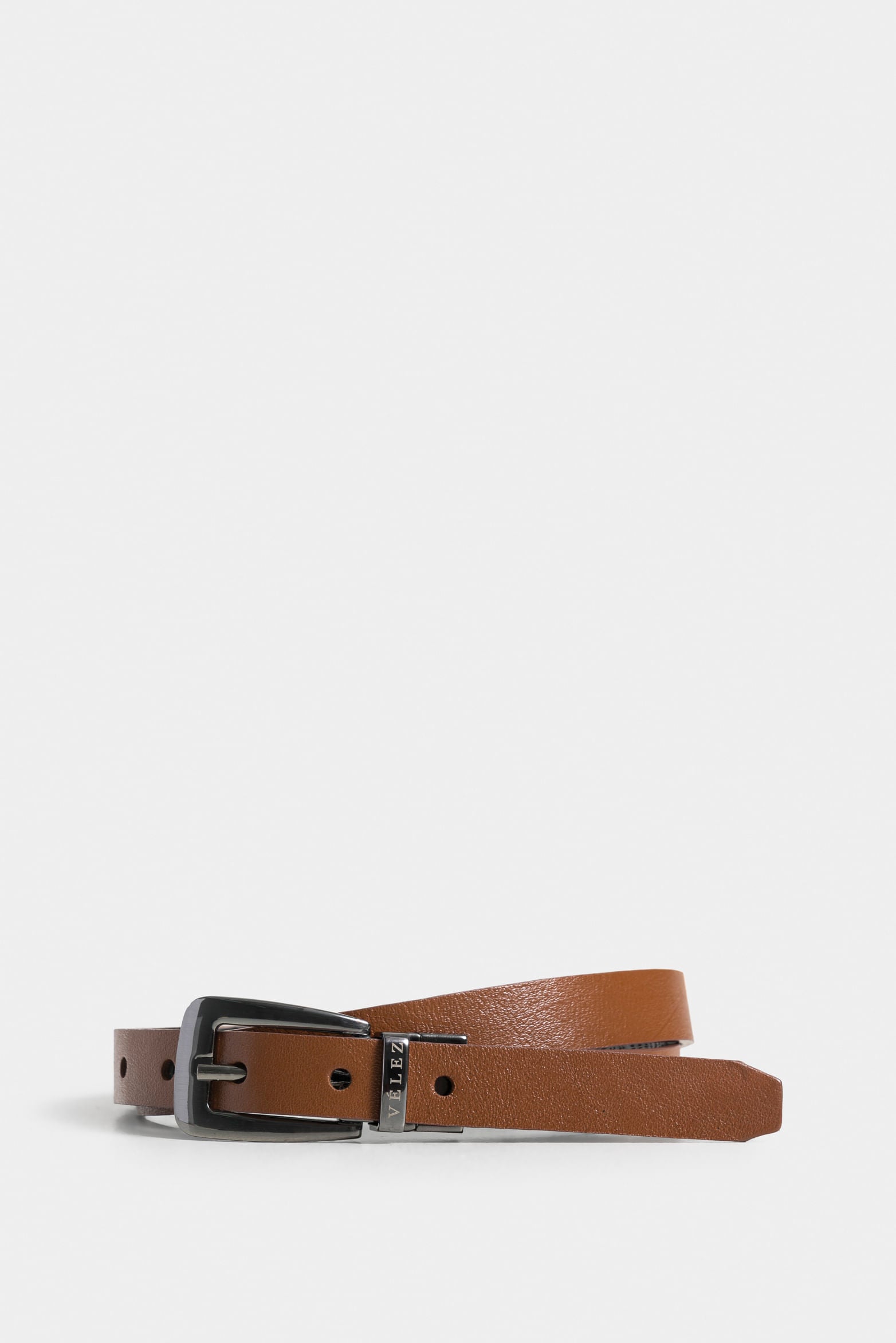 Ryn reversible women's leather belt with hexagonal tip in honey