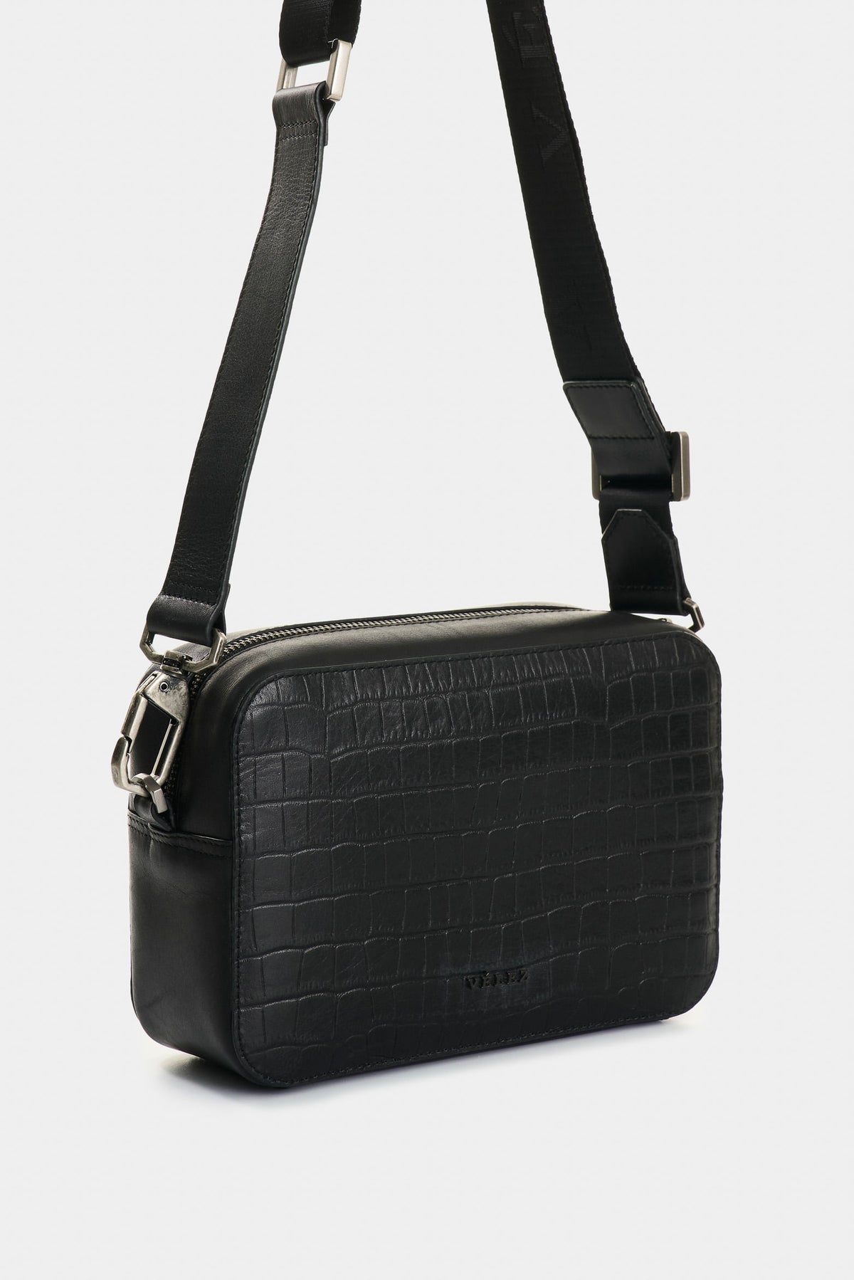 Embossed leather crossbody bag for men Gael