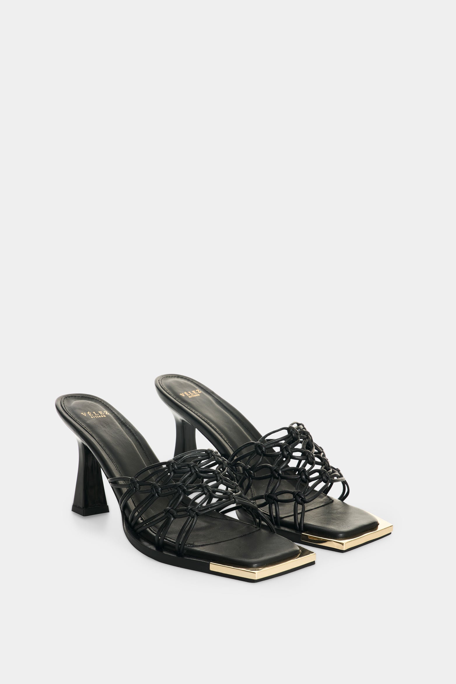 Leather heeled sandal for women Orquidea