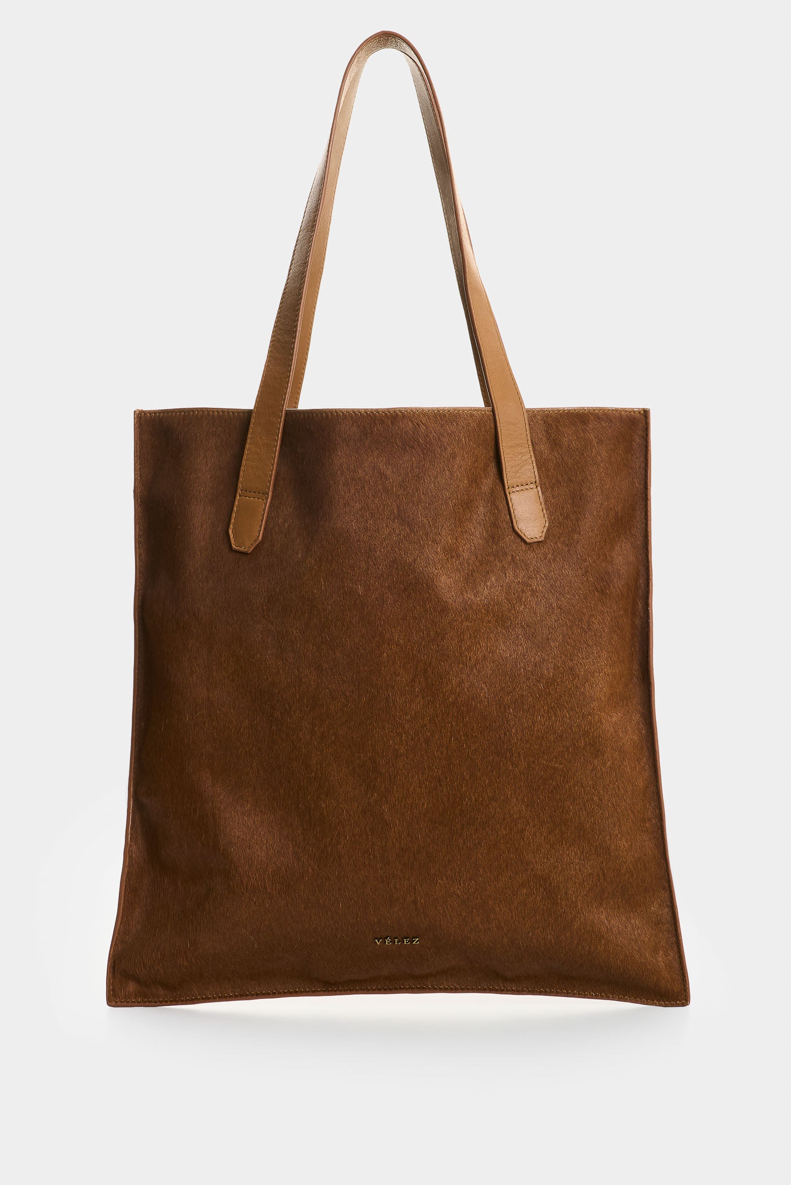 Hair-on leather tote bag for women